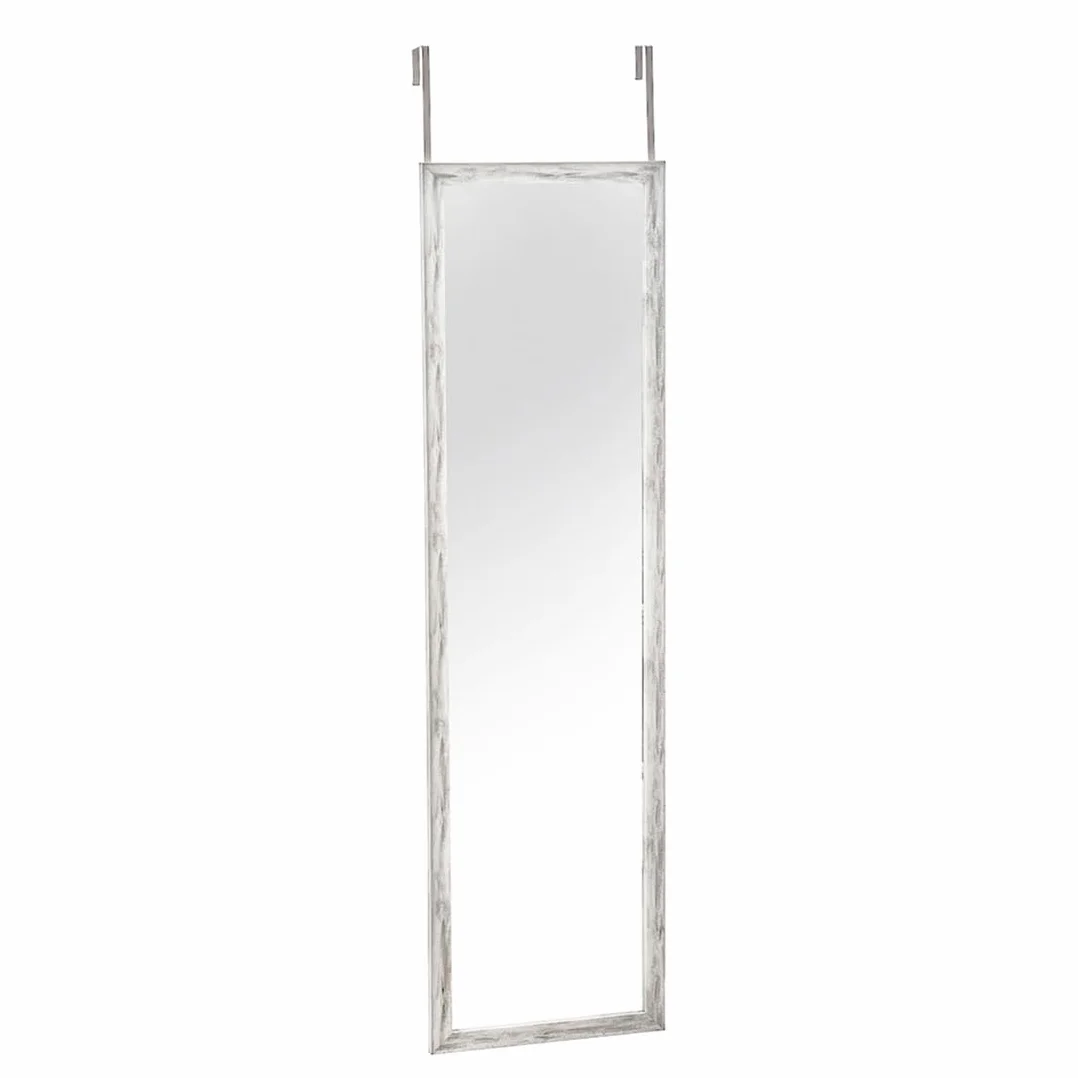 Acomoda Textil Espejo Colgante de Puerta con Gancho para Habitación, Vestidor y Dormitorio. Espejo Cuerpo Entero Rectangular 109x35 cm Sin Agujeros Decorativo y Moderno (Gris)