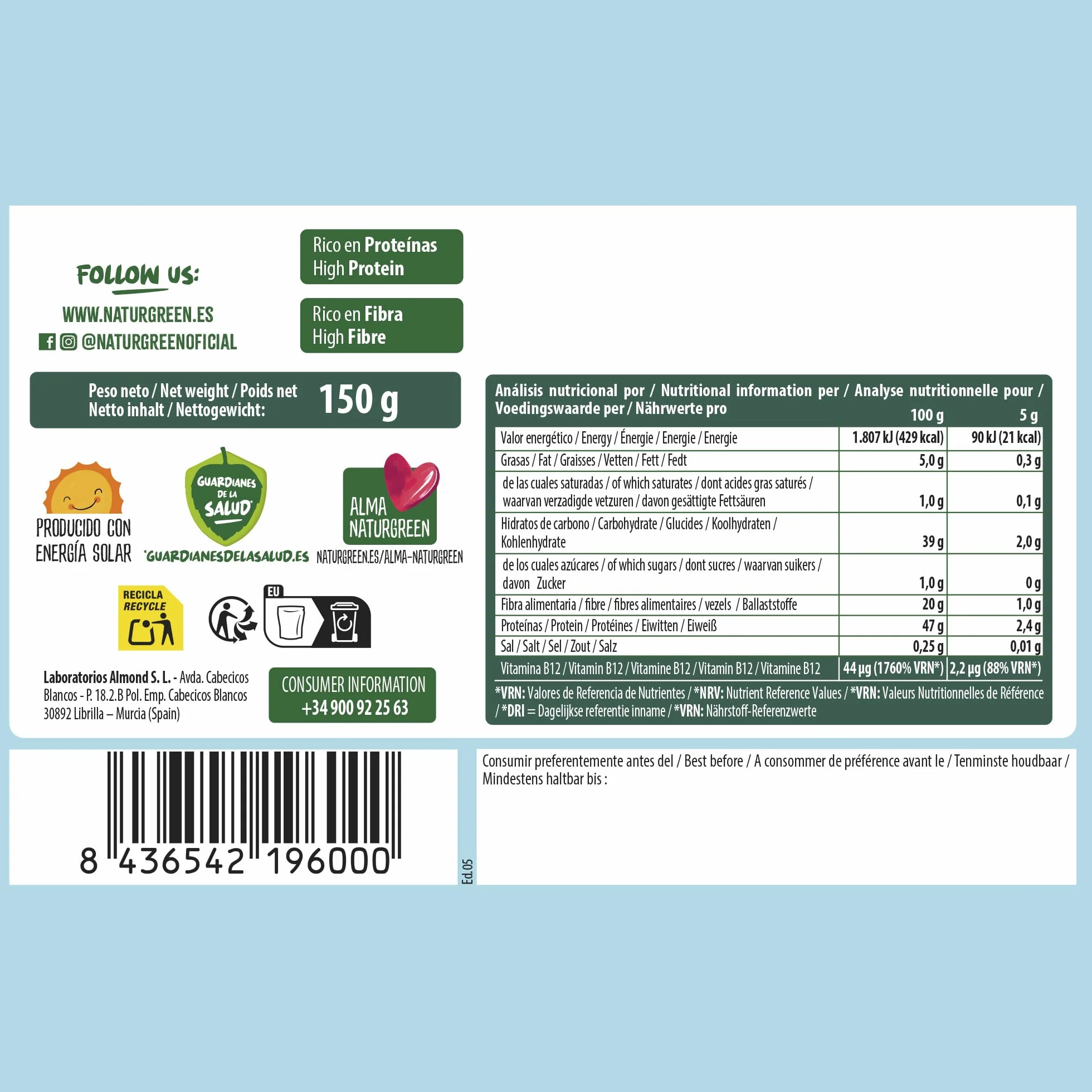 NaturGreen Copos de Levadura Nutricional 150g