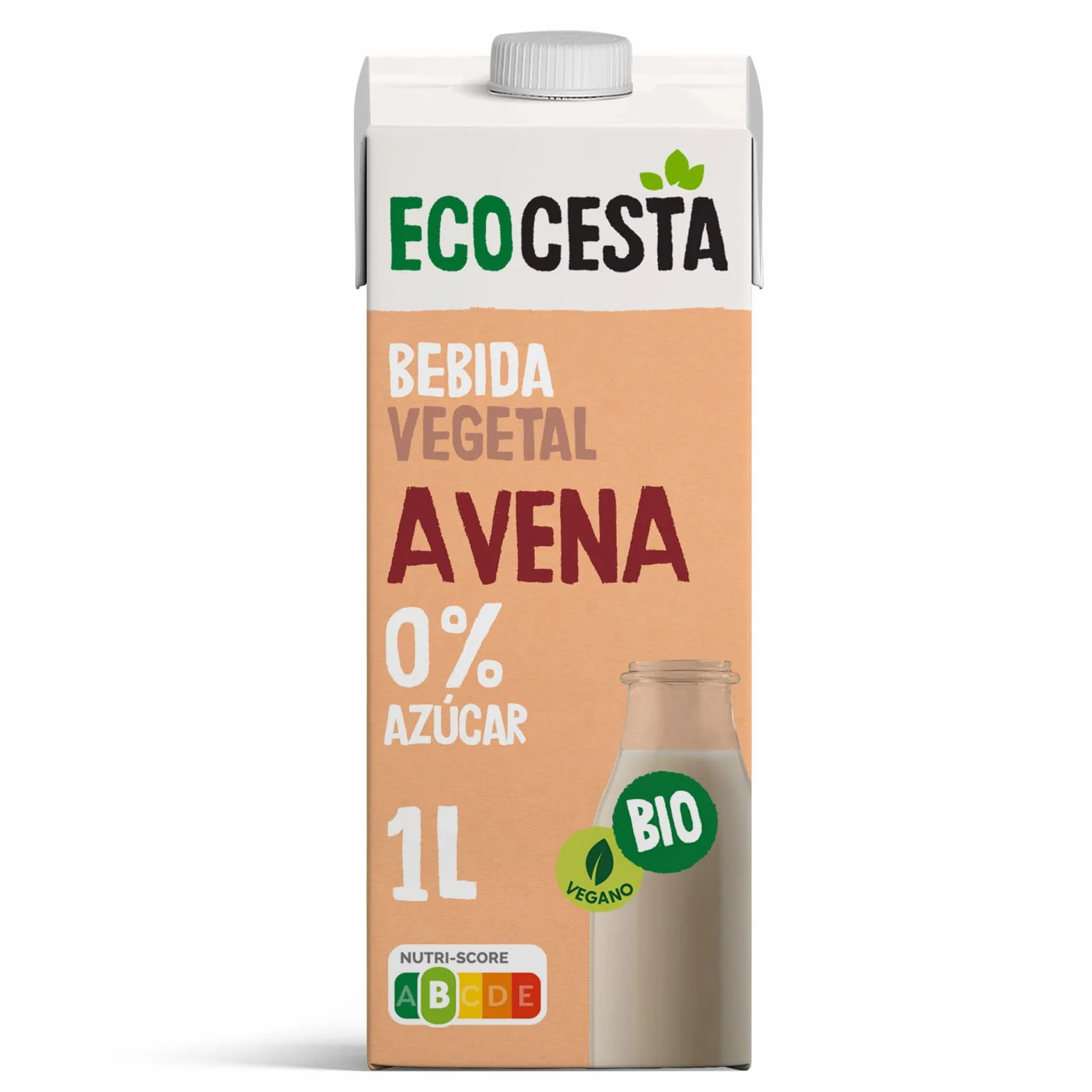 ECOCESTA Bebida Ecológica Vegetal de Avena Pack 6x1L Sin Azúcar Añadido Vegano