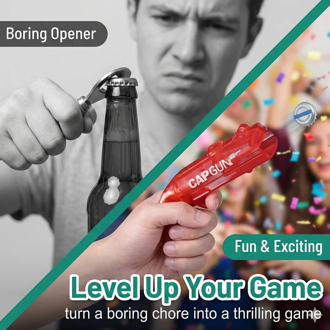 Abrebotellas Pistola 2 PCS Abridor Cerveza Cap Gun Bar Fiesta