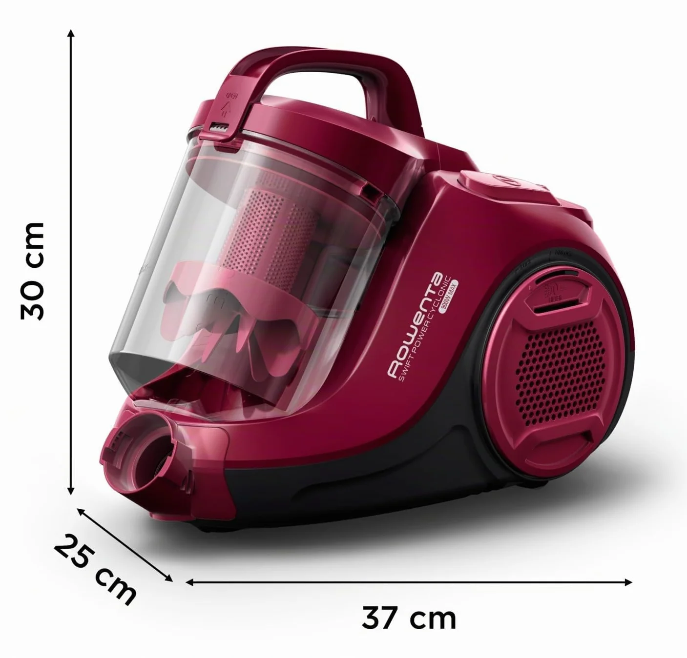 Rowenta Aspiradora Swift Power Cyclonic RO2933 - Aspirador sin bolsa de 750 W para parquet, tecnología ciclónica, cabezal alto rendimiento, motor Effitech, burdeos
