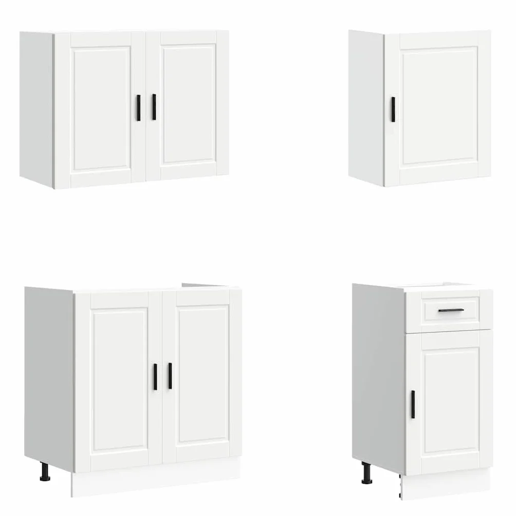 vidaXL Conjunto de armarios de Cocina Porto de 7 Piezas de Madera de ingeniería Blanca