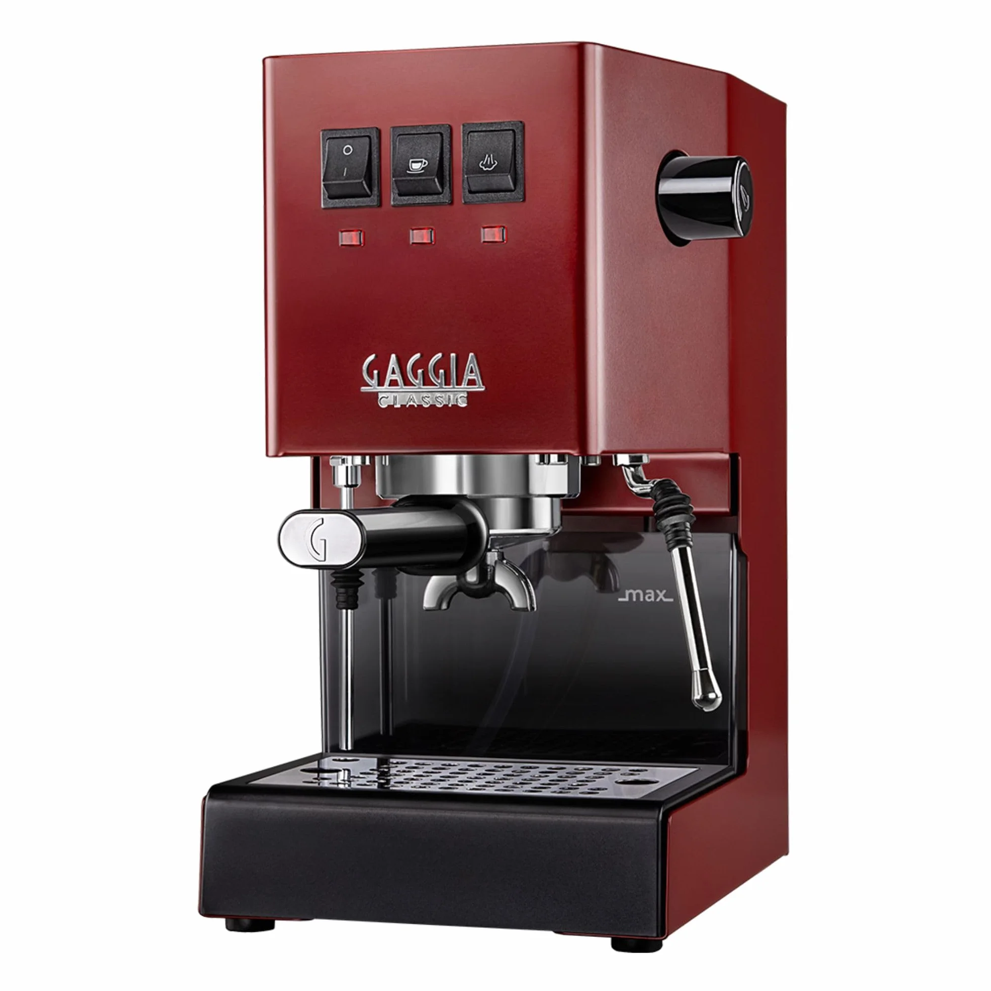 Gaggia Classic E24 Evo Pro - Cafetera manual para café expreso con caldera de latón y válvula solenoide, color rojo cereza