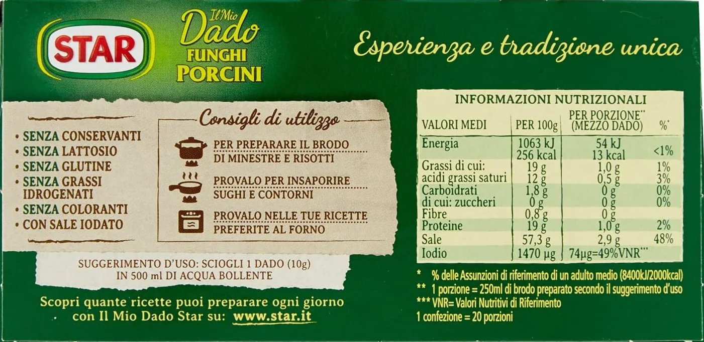 Star Il Mio Dado Funghi Porcini Lote 5 cubos caldo 10 cubos setas llavero Beni Culinari