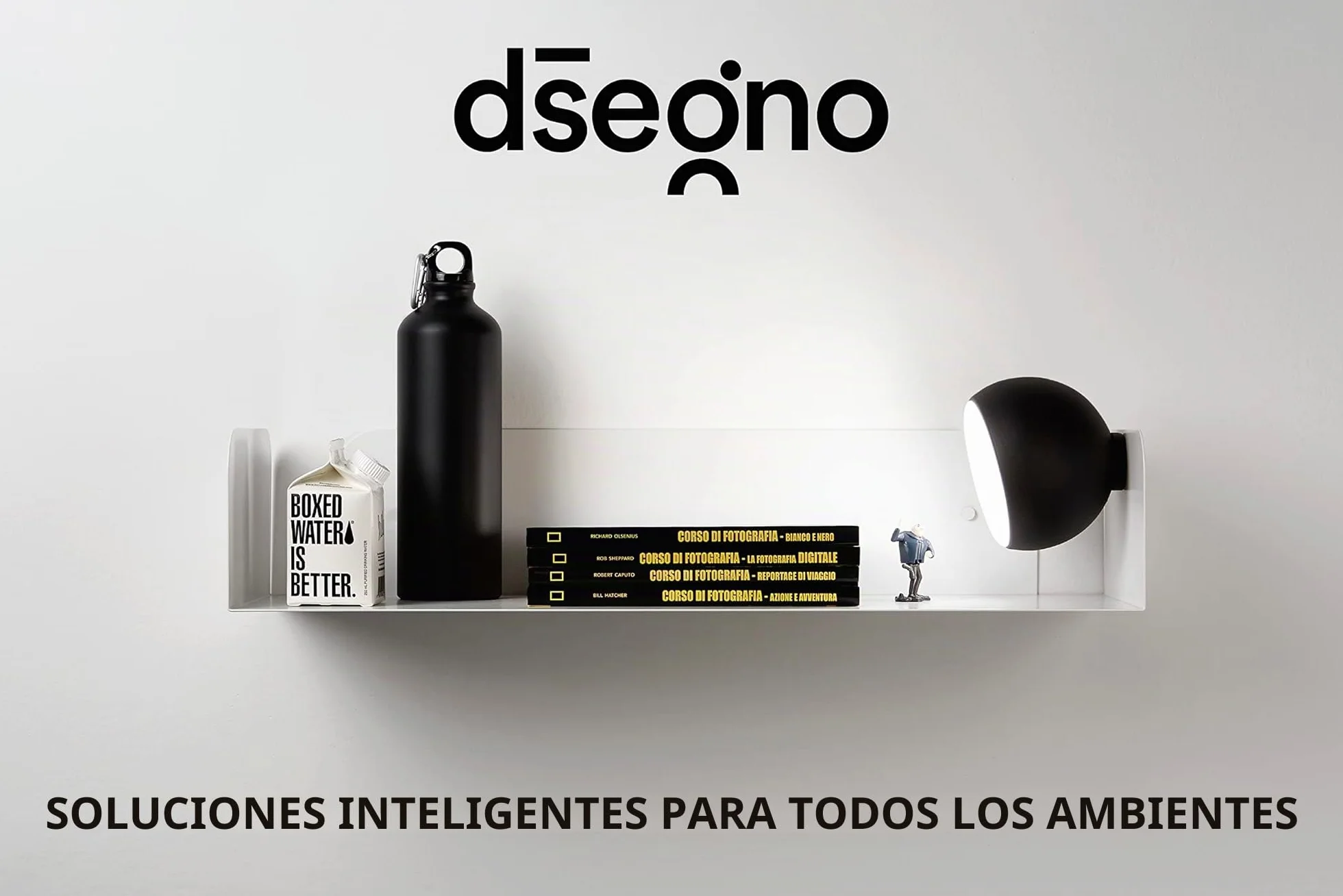 D-Segno Office Design Moderna Estantería Pared de Metal 200 × 600/400 × 120 mm 2 Unidades Blanco