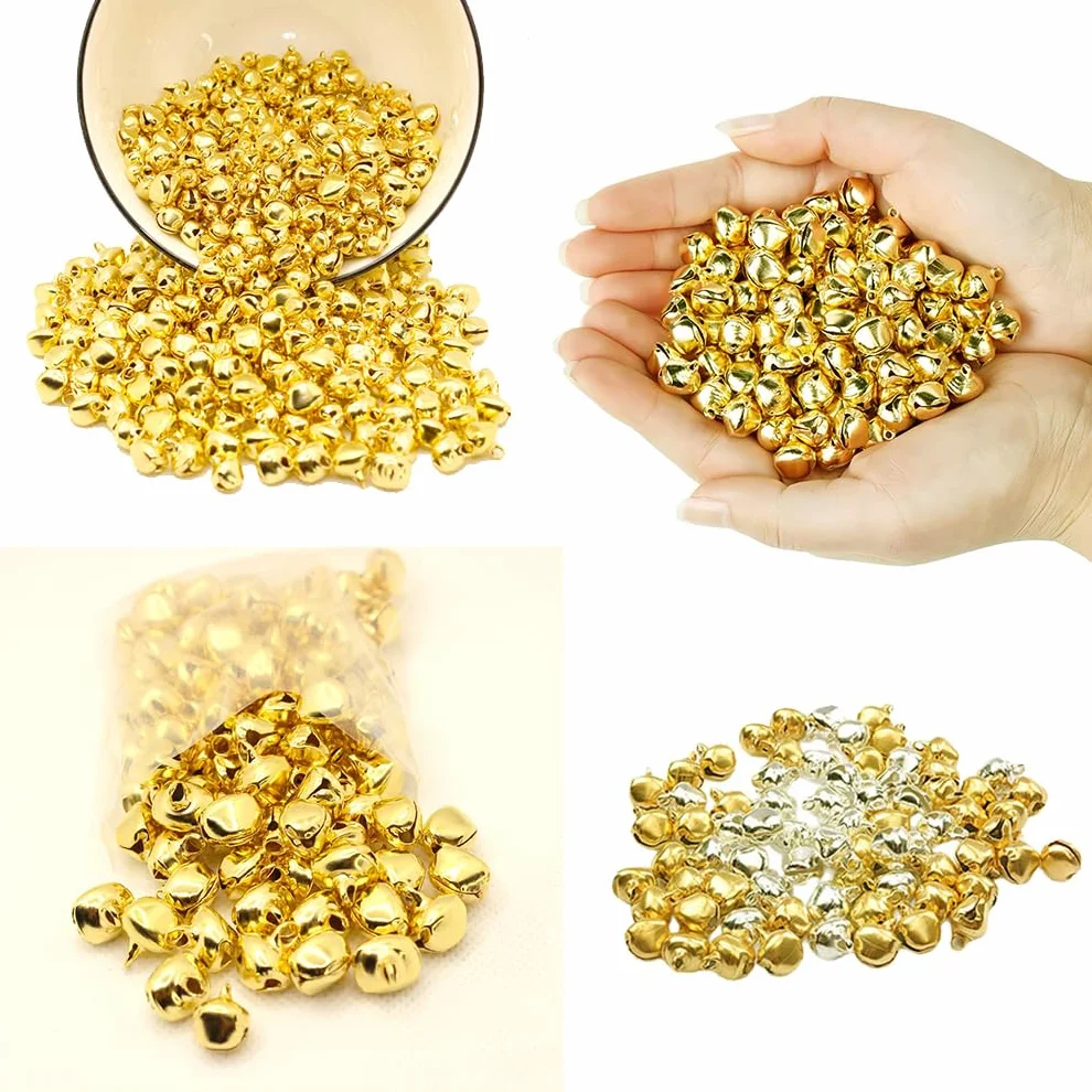 Campanas de metal de cobre para manualidades, 200 piezas, sonido claro, protección contra el óxido
