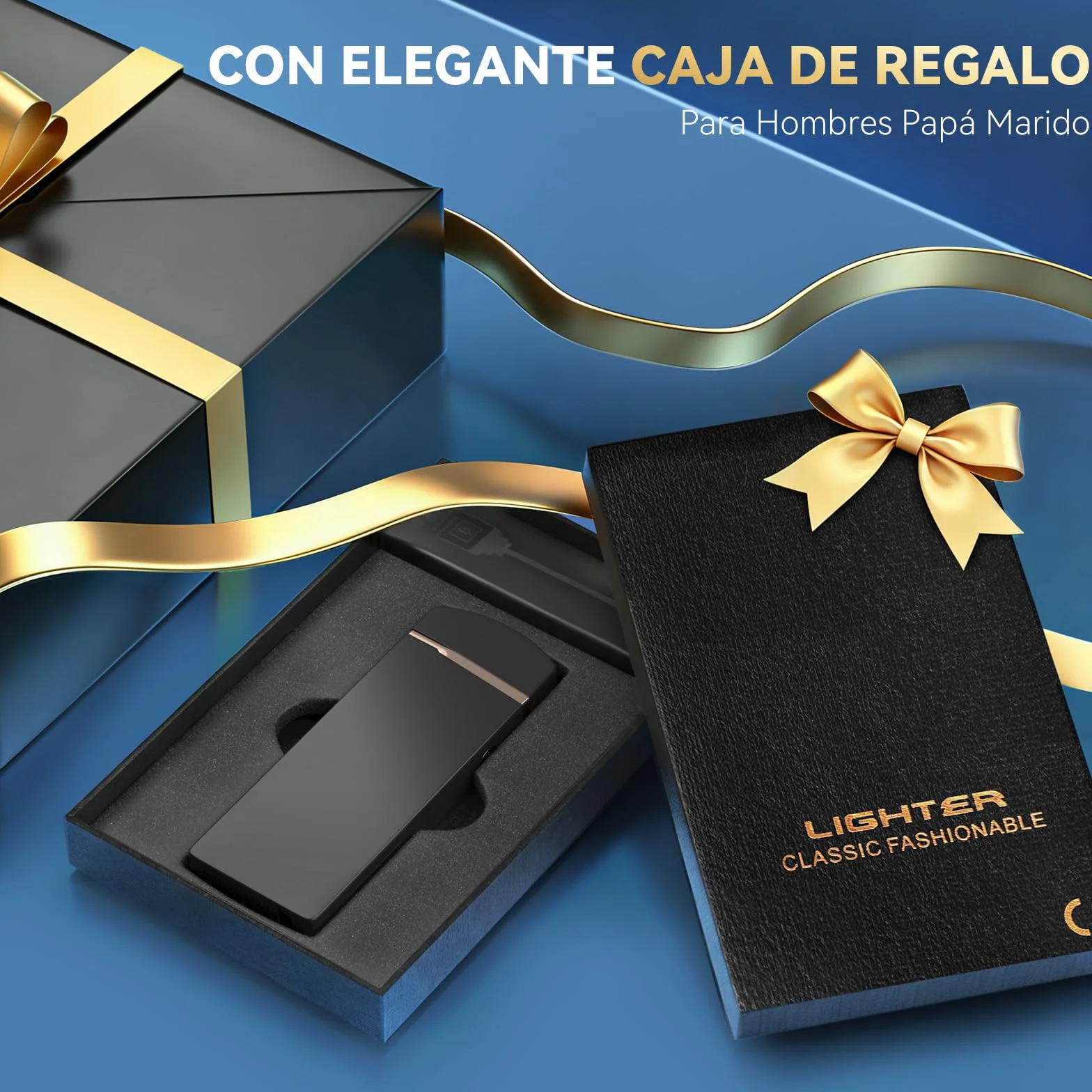 Coquimbo Mechero Electrico Regalo Hombre, USB Recargable Encendedor Electrico Doble Arco y Resistente al Viento para Vela, Estufa, Barbacoa, Camping