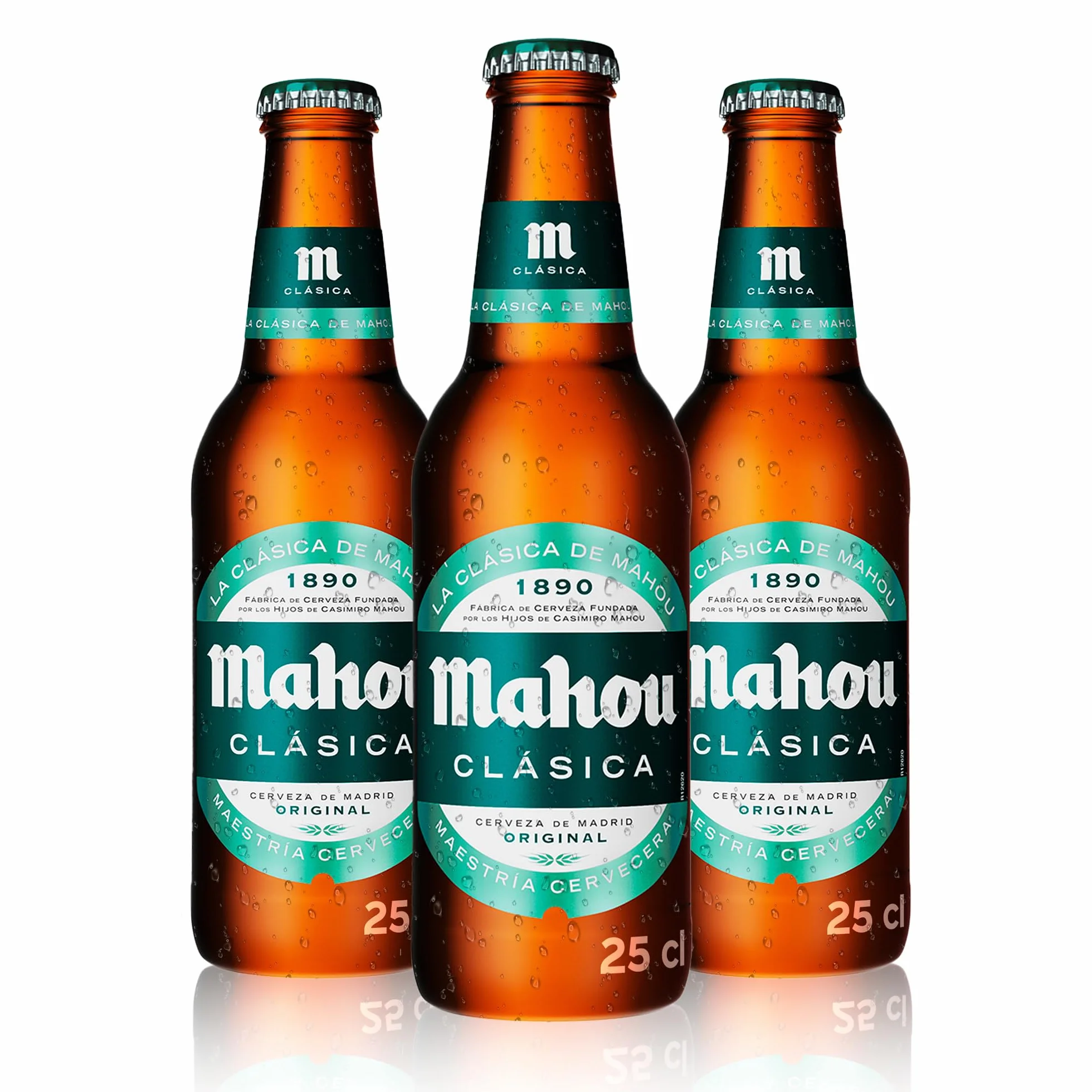 Mahou Clásica Cerveza Dorada Lager Pack 12 Botellas x 25cl 4.8% Vol. Alcohol
