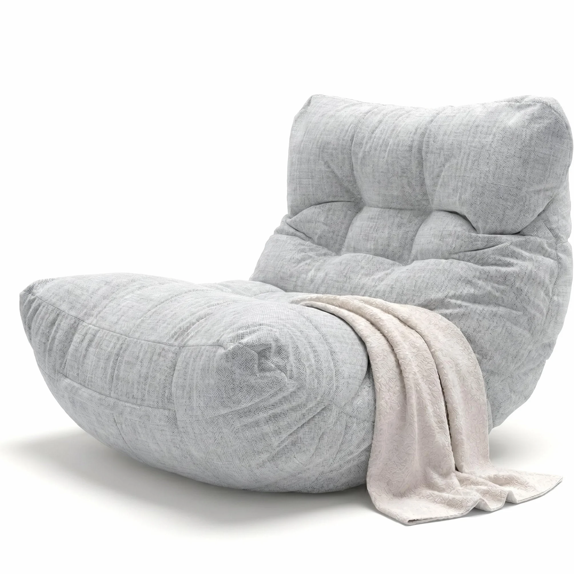 Aiire Puff Exterior Jardín Moderno - Sillón Puf XXL con Relleno Incluido de Diseño Terraza o Piscina - Outdoor Bean Bag Chair Gris Claro