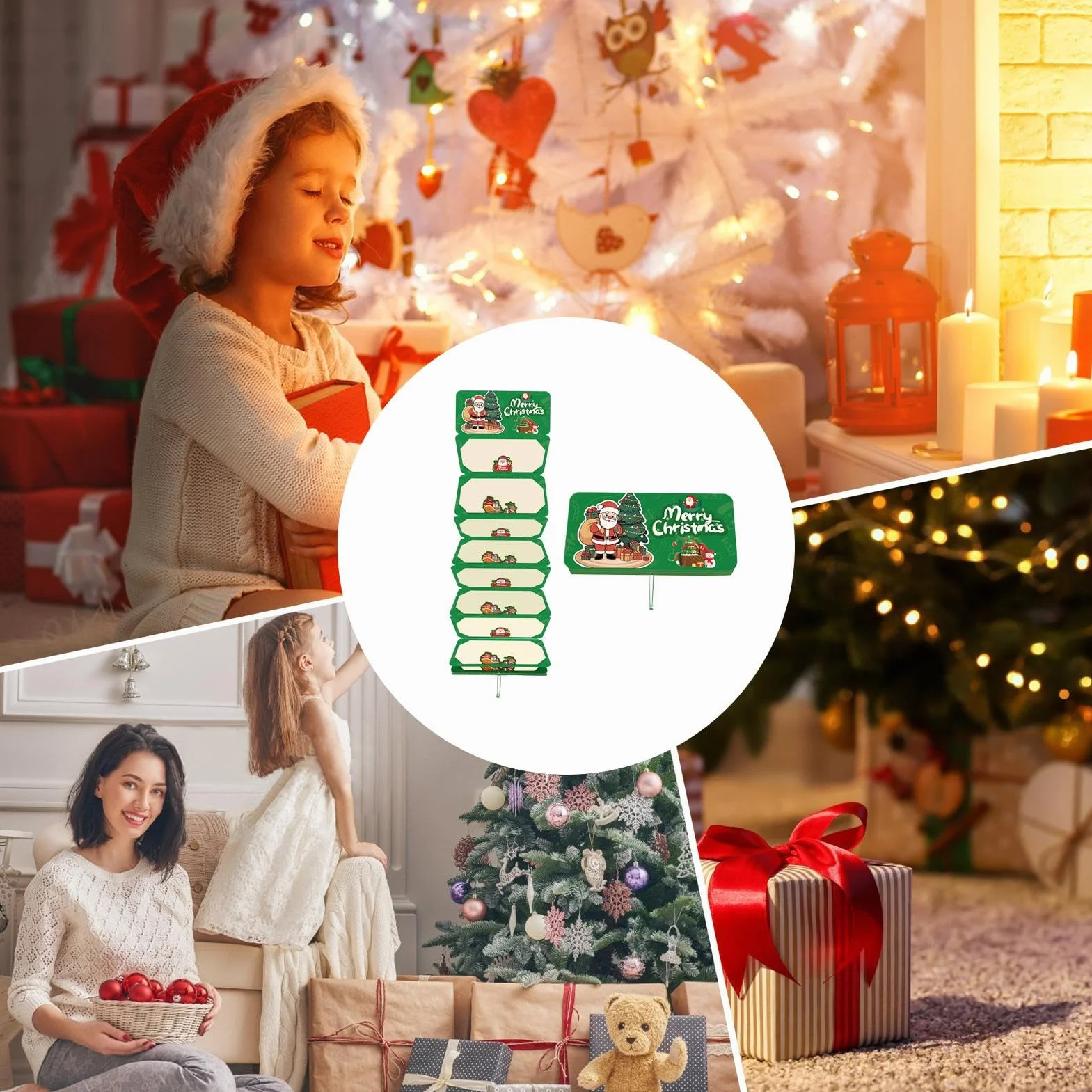 Christmas Money Holder - 10 Slot Santa Cash Organizer for Holiday Gifting, Party Supplies with Easy Storage Function, Festive Gift Envelope for Men Women Boys Girls Teens Family Friends