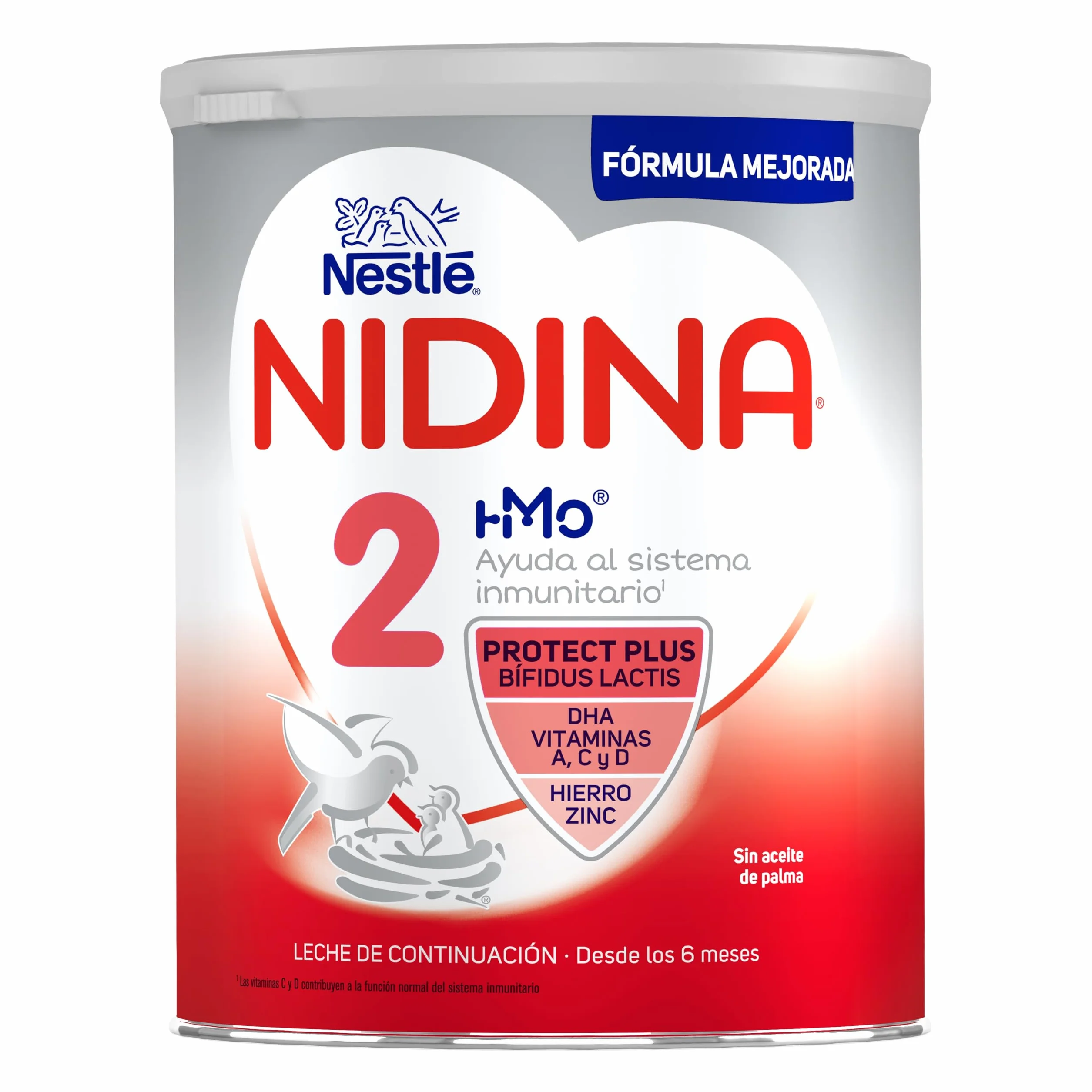 Nestlé NIDINA 2 Leche De Continuación en polvo para bebés 6 meses, 3 x 800g