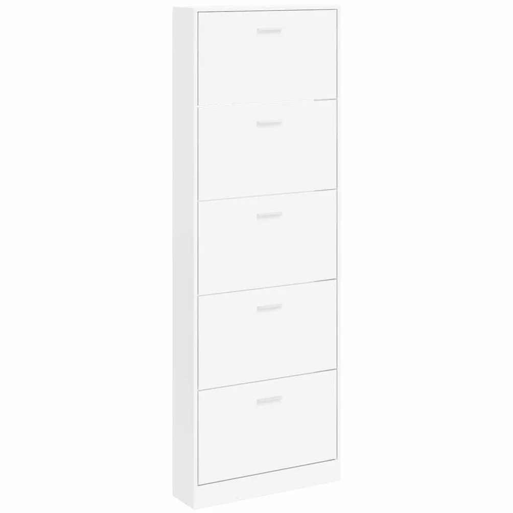 vidaXL Zapatero de Madera Blanco 5 Compartimentos Mueble Almacenaje de Zapato