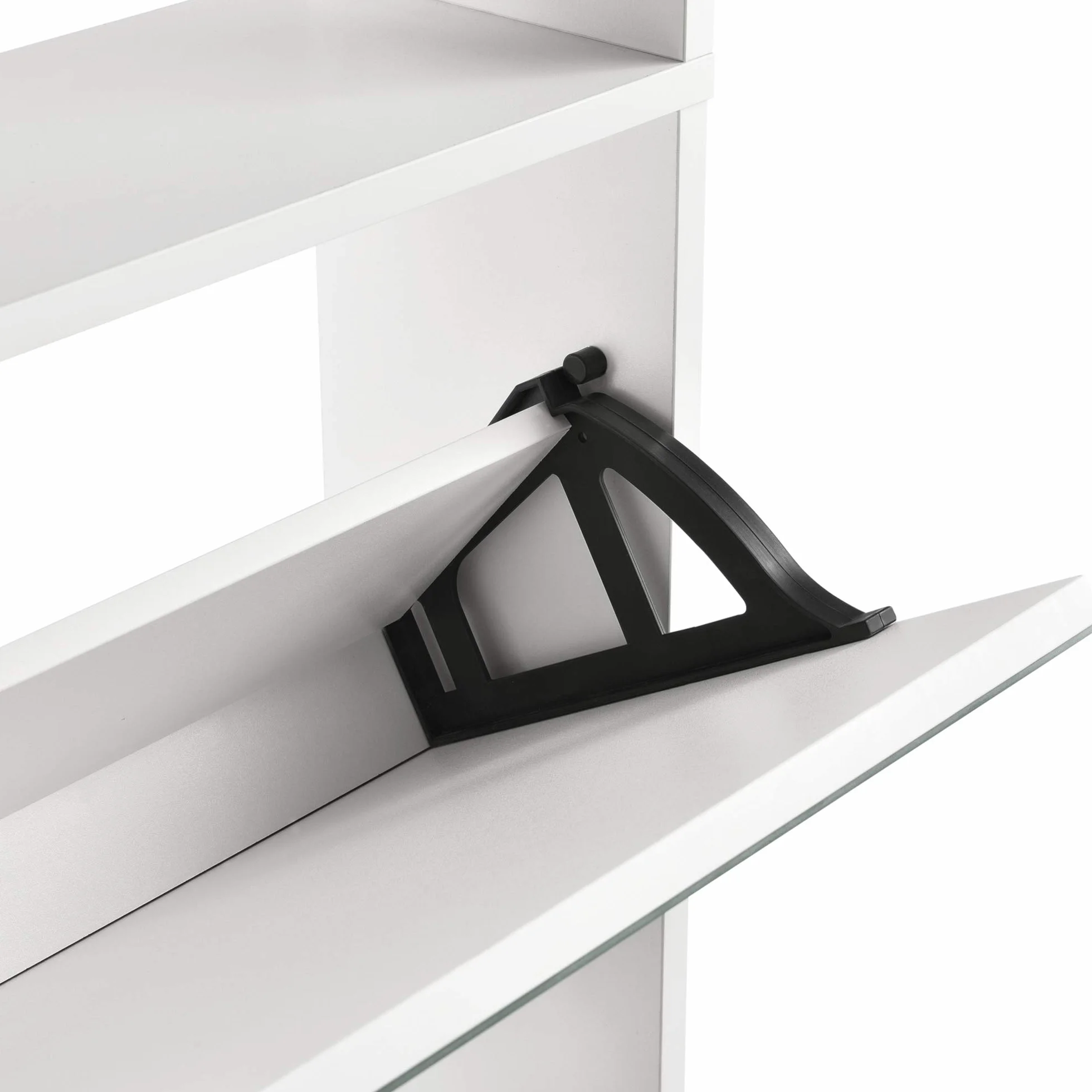 [en.casa] Zapatero con Espejo 134 x 63 x 17cm con 4 Compartimentos de Almacenamiento Mueble Zapatero Organizador de Zapatos Blanco