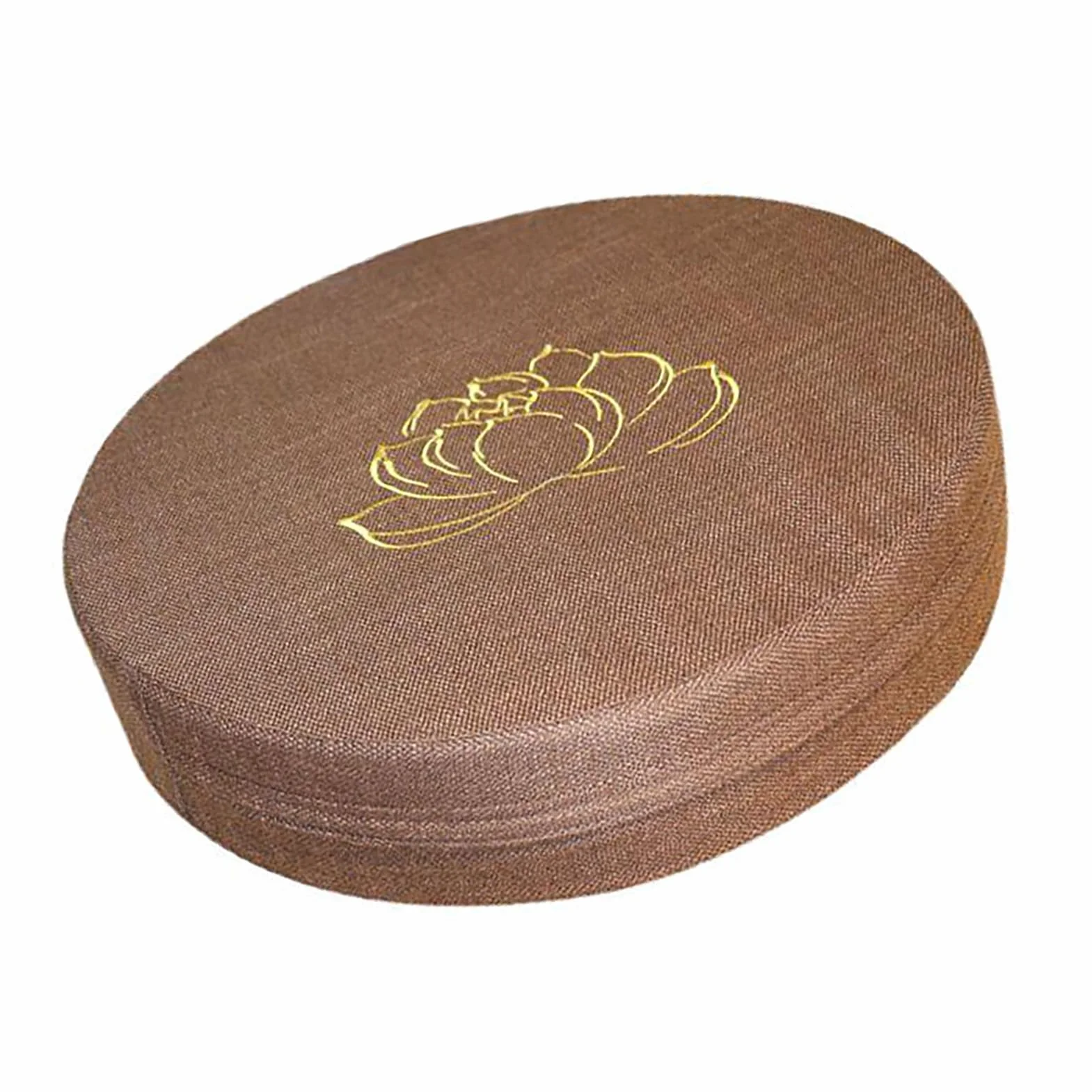 Cojín de Meditación Redondo de Espuma Dura, Algodón y Lino, Cojín de Suelo Extraíble, Lavable, Cómodo para Tatami (Café)