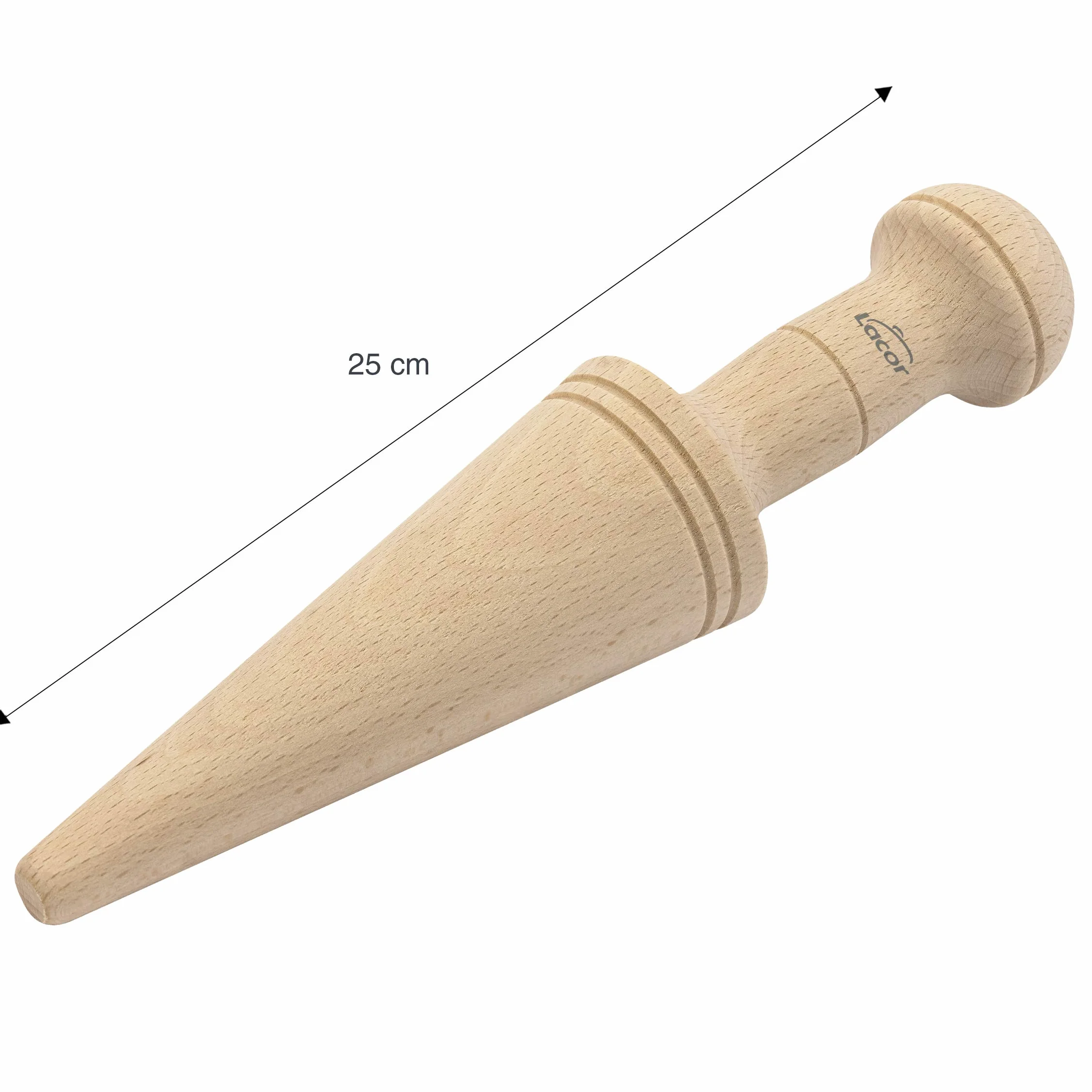 Lacor - 60300 - Mano de Chino, Mortero de madera, para Colador Chino de Cocina, Madera de haya natural, 25cm
