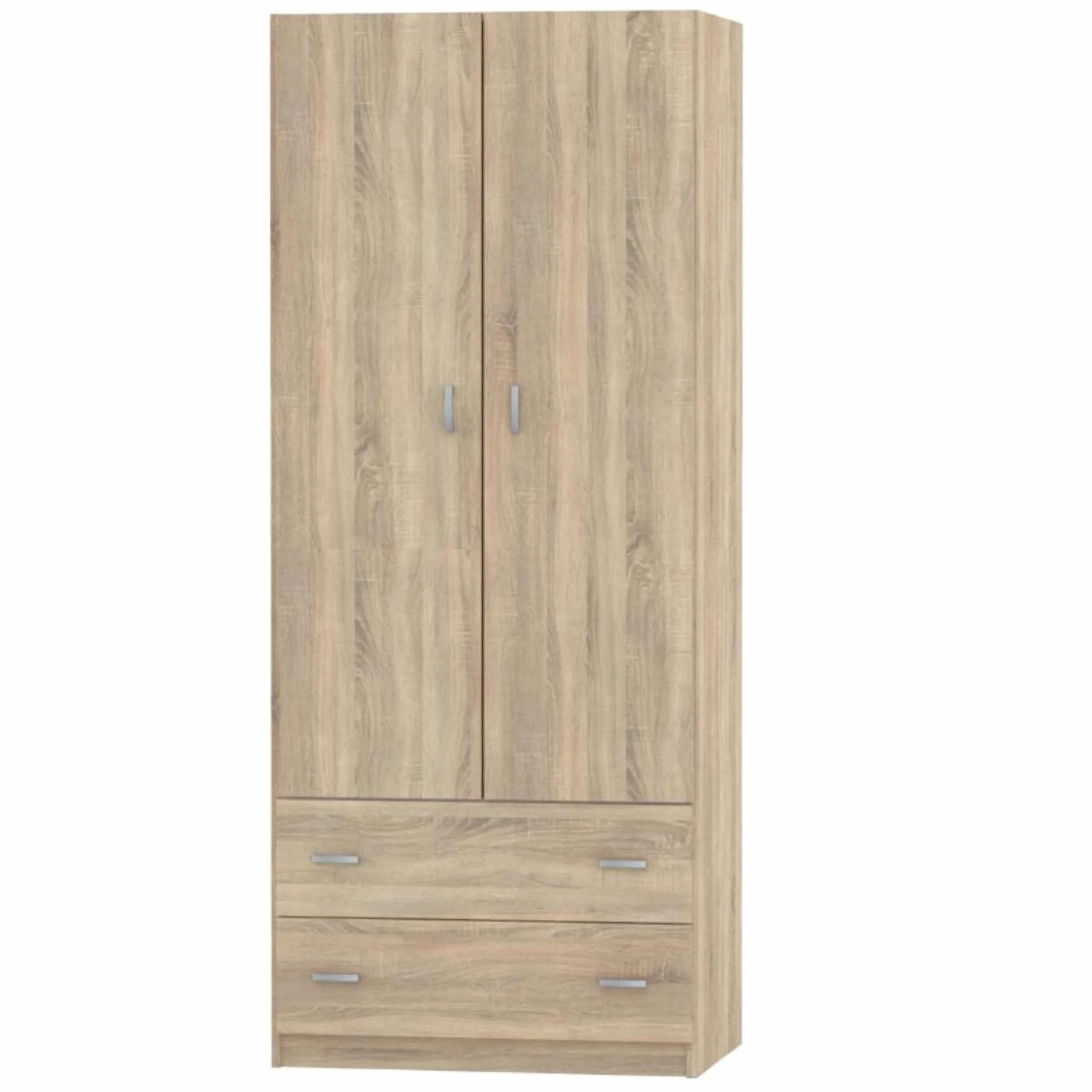 Pack Muebles Dormitorio Juvenil Tibet Estilo Natural en Color Roble Cambrian (Cama + Armario + Cómoda)