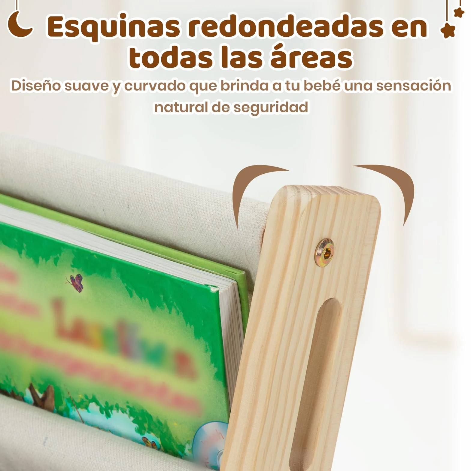 COSYLAND Estantería Infantil 7 Niveles Organizador Libros Dormitorio Guardería Sala Juegos Natural Mediano