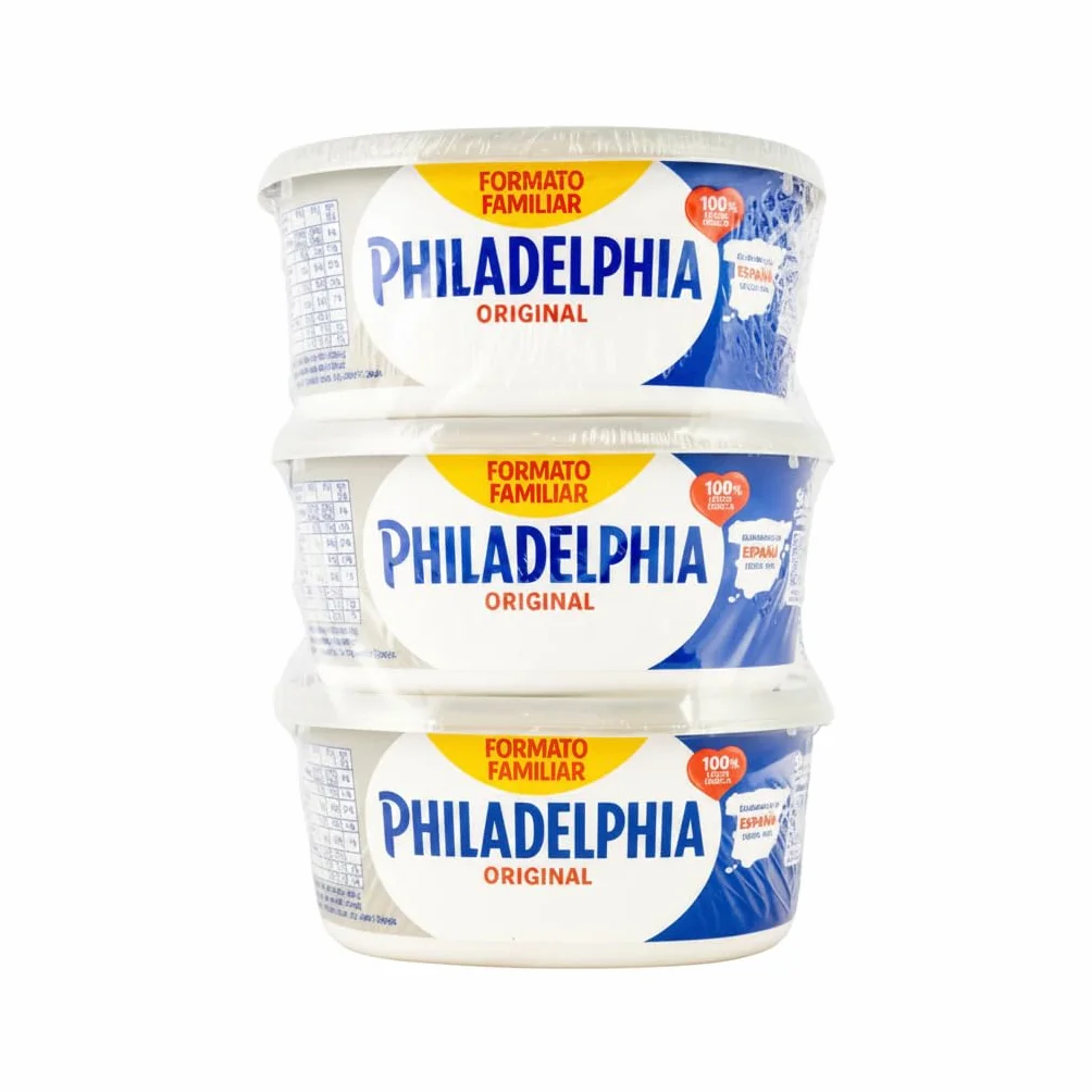 Philadelphia Original Pack Familiar (3 Unidades) - Queso Crema para Untar - Elaborado con Leche Fresca