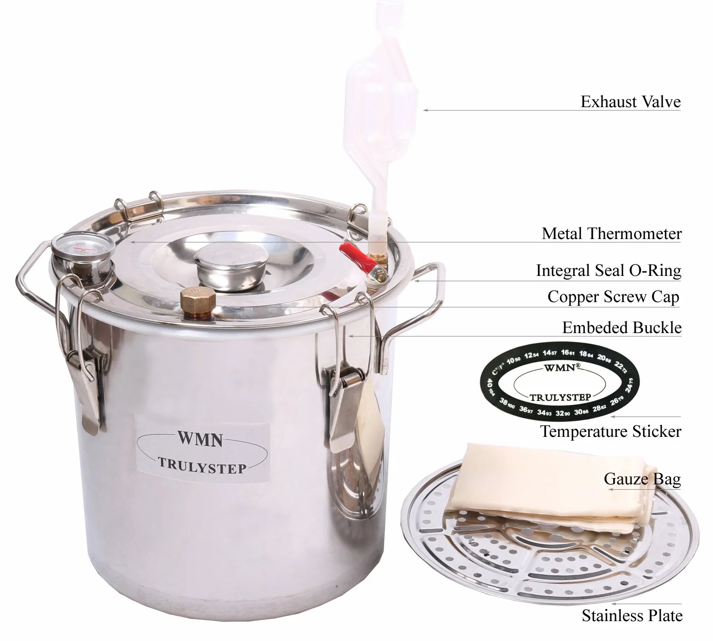 Fayelong Destilador de Aceites Esenciales 10 Litros Alambique de Cobre para Brandy Whisky
