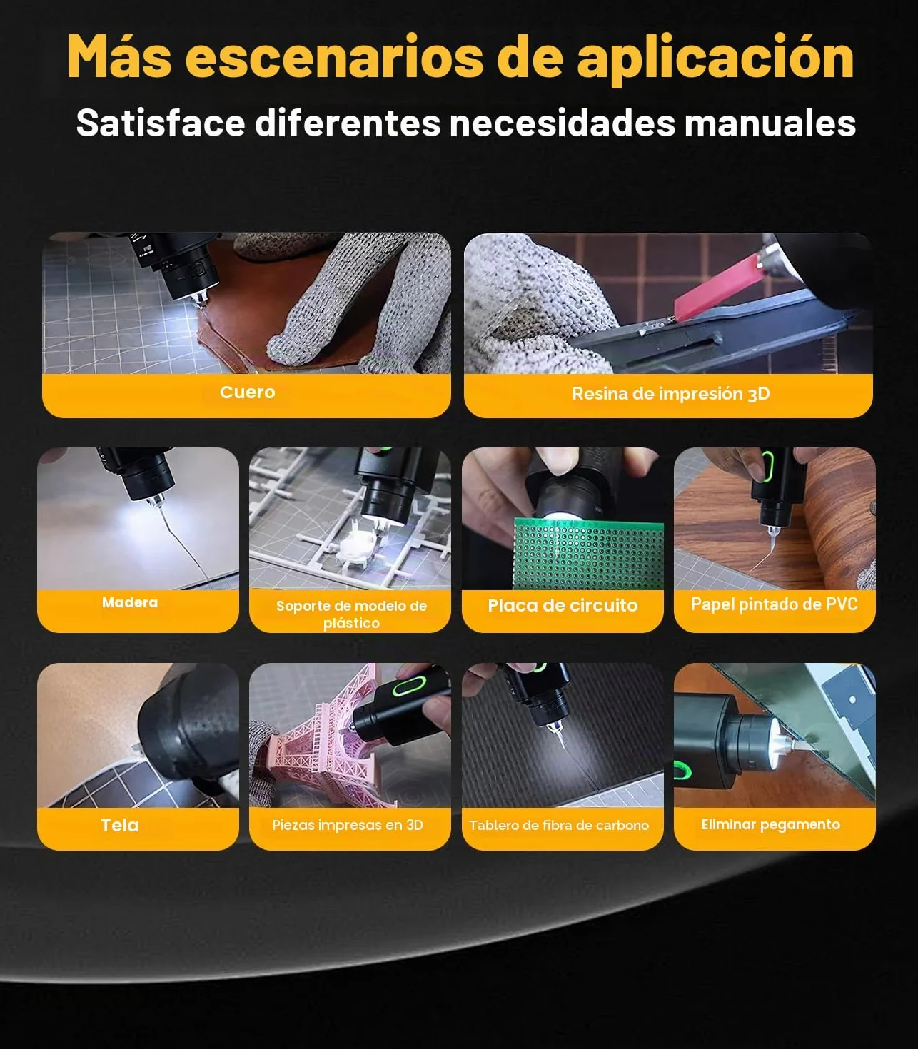 Cuchillo cortador ultrasónico de 40 kHz: cuchillo ultrasónico de mano de 35 W con 50 cuchillas de repuesto y visualización OLED, cuchillo sónico para modelos impresos en 3D, plástico