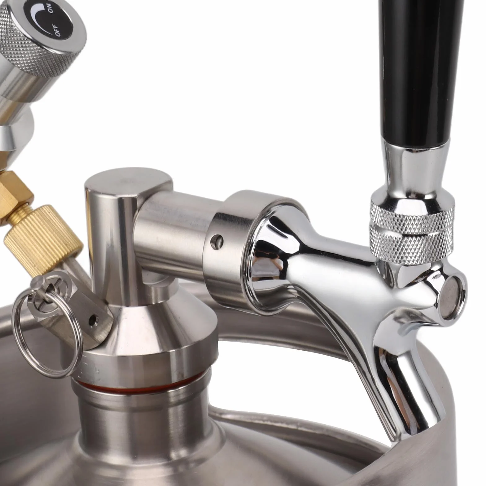 Barril de Cerveza de Acero Inoxidable 5L Barril de vino Presión de con Grifo Ajustable y Manómetro de 150PSI con Dispensador Automático Cerveza para Elaboración Casera para Caja Plana de Segundo Nivel