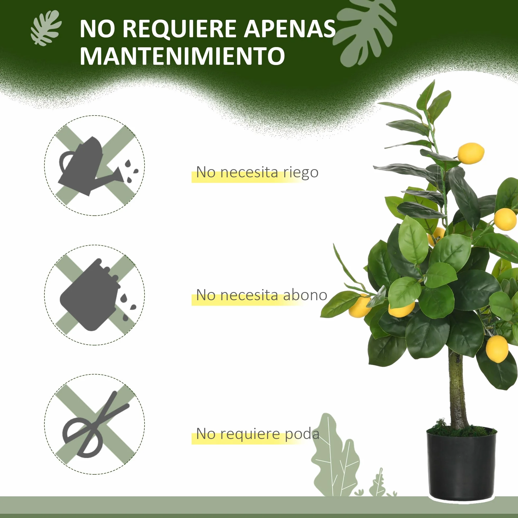 Plantas Artificiales Decorativas, Set de 2 Plantas Artificiales Decorativas de Lemonero y Naranjo 60 cm