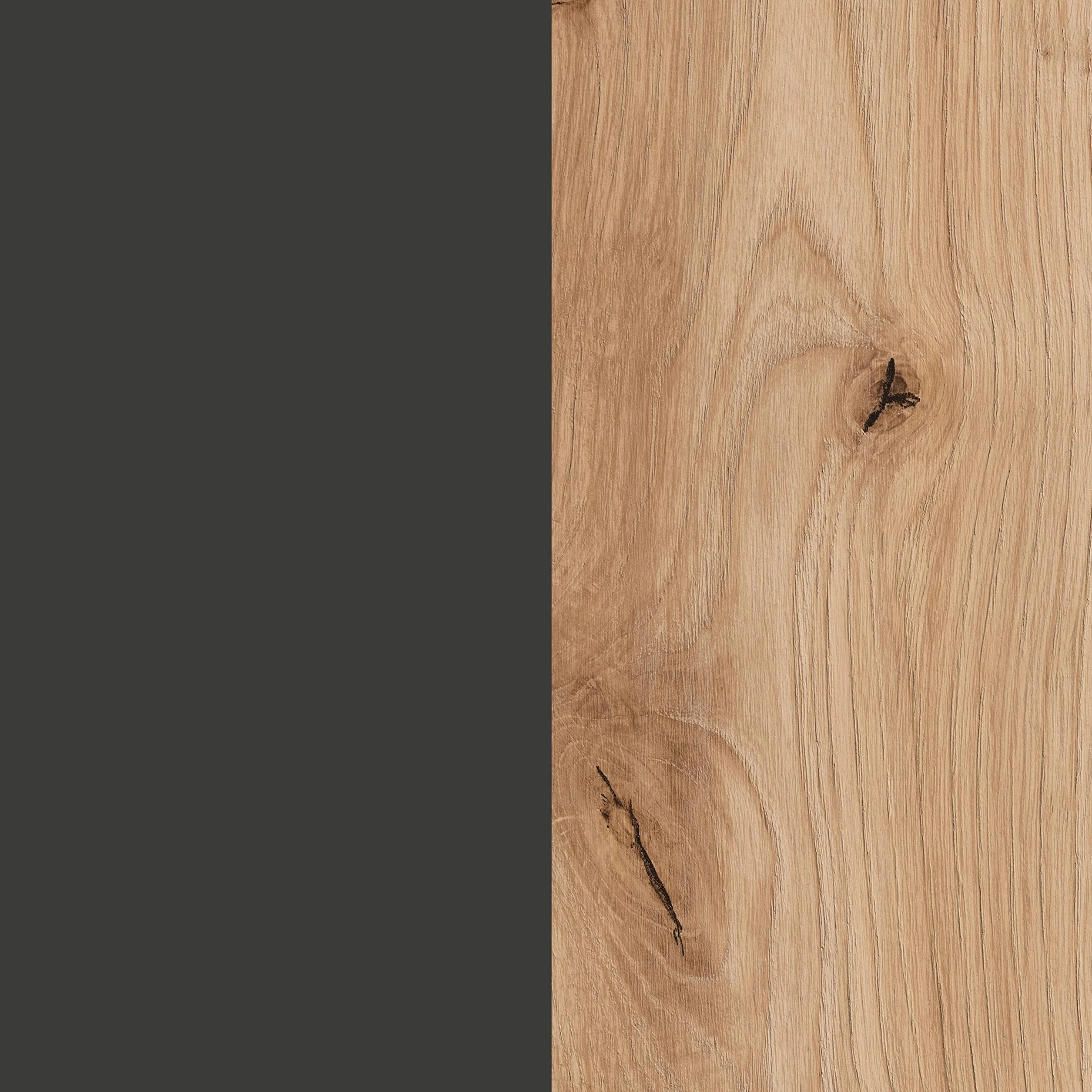duehome | Cabecero y 2 mesitas de Noche, Cabecero Cama de Matrimonio, Modelo Luke, Acabado en Roble Nodi y Gris Antracita, Medidas: 160cm (Ancho) x 60 cm (Alto) x 2,5 cm (Fondo)