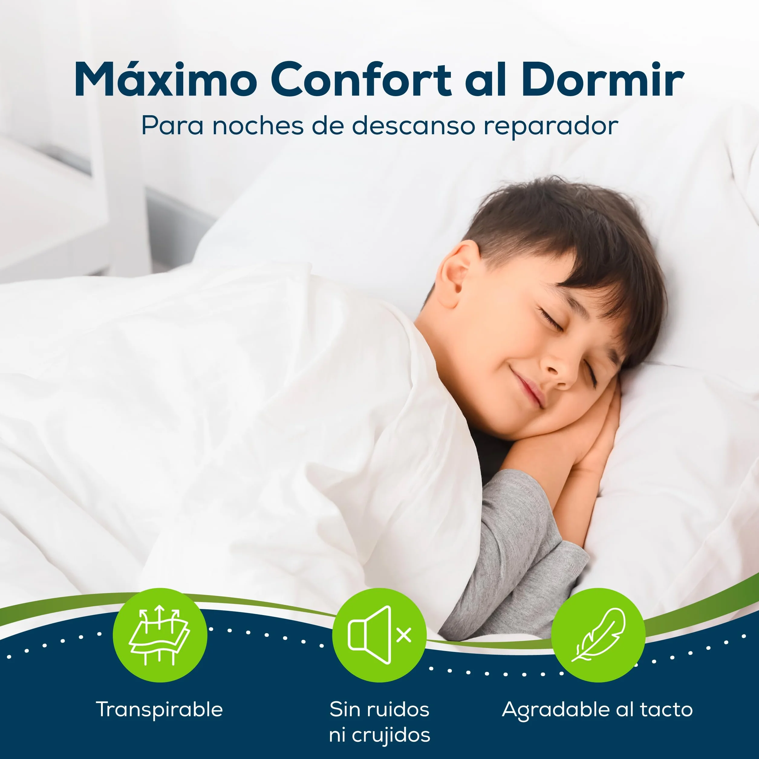 Sensalou Protector de Colchón Impermeable 80x180 cm – Sábana Bajera Ajustable Antialérgica y Transpirable, para Niños y Jóvenes, Lavable A 95 °C, Protección Incontinencia y Sudor