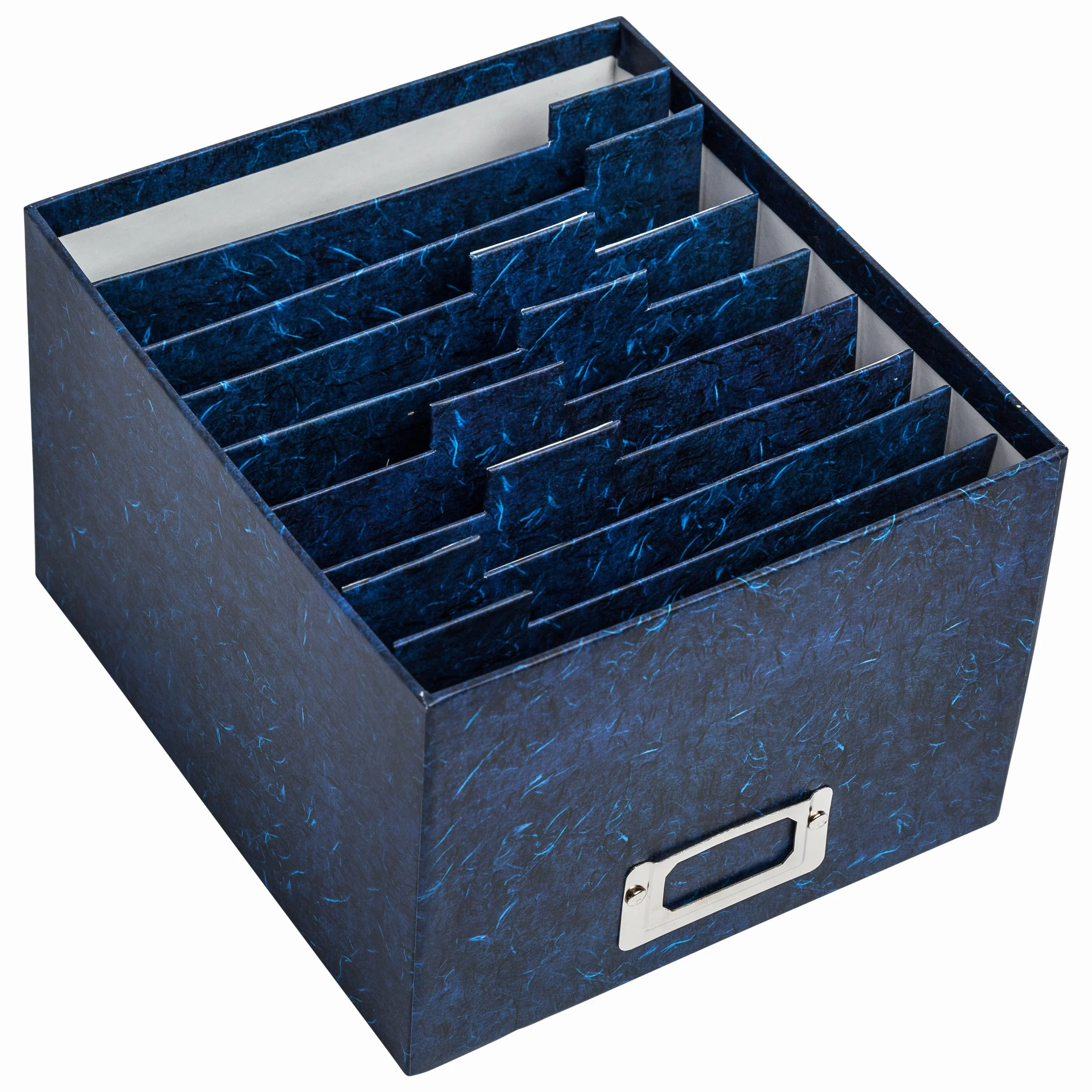 Caja almacenamiento fotos | Azul, 22,4x16,7x11,4 cm, capacidad 700 fotos 10x15 cm | Sin ácidos, separadores incluidos | Organización segura