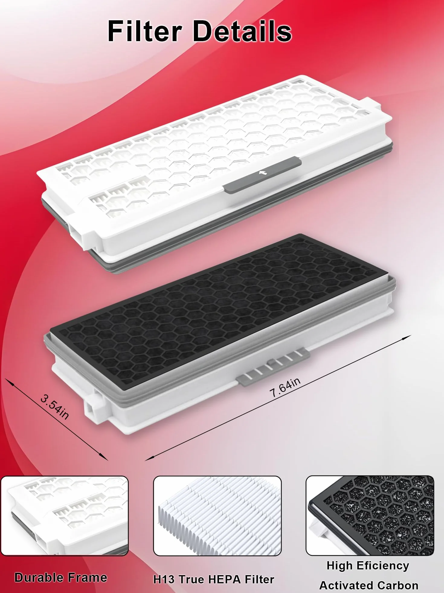 3 paquetes de Carbón Activado Filtros Hepa Airclean Reemplazo para Miele SF-HA 50, para Aspiradora Compacta C1/C2, Completa C2/C3, S4, S5, S6, S8, S4000-4999, S5000-S5999, S6000-S6999, S8000
