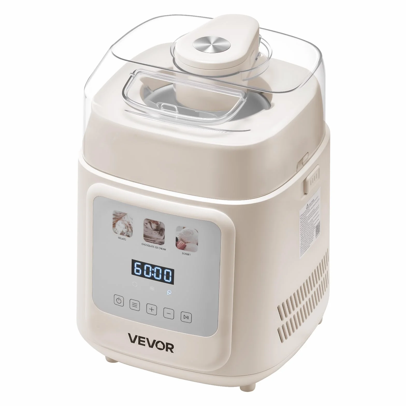 VEVOR Máquina para Hacer Helados 1 L con Compresor Incorporado Heladera Automática Vertical 4 Modos
