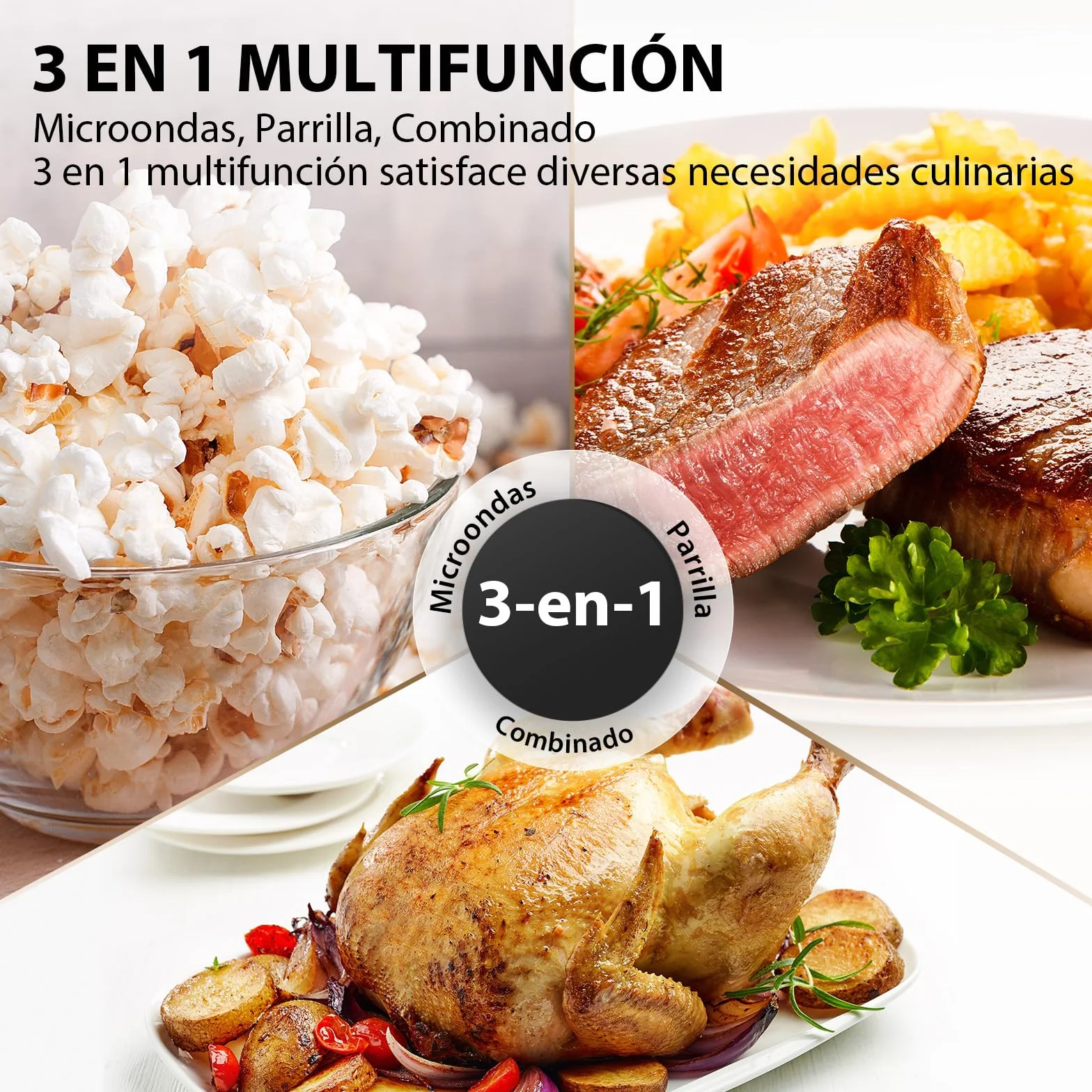 TOSHIBA Microondas Digital con Grill 25L, 900W Inverter, 10 Niveles Potencia, Control Preciso, Calentamiento Uniforme, Negro Elegante MW3-AG25PFI(BK)