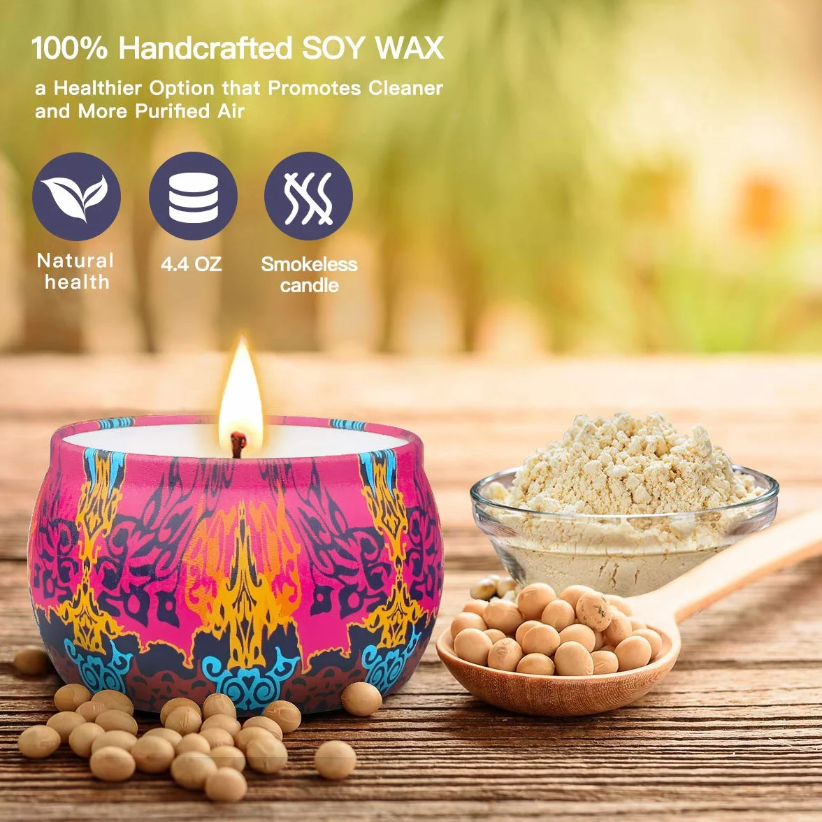 Velas Perfumadas para Mujer Juego de 4 Piezas Cera di Soia Naturale Decorativas