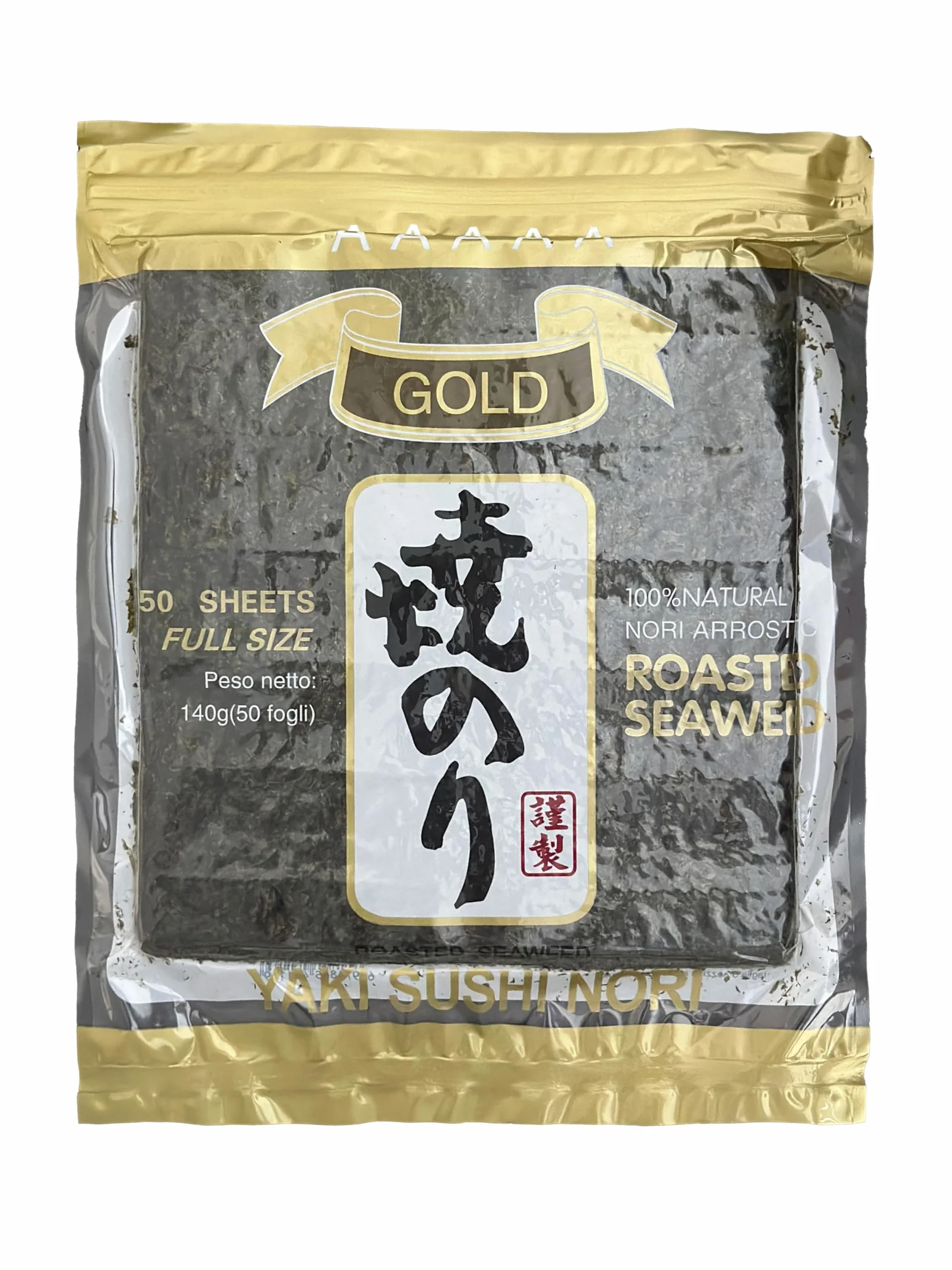 Alga Nori seca para sushi japonés Gold 50 hojas