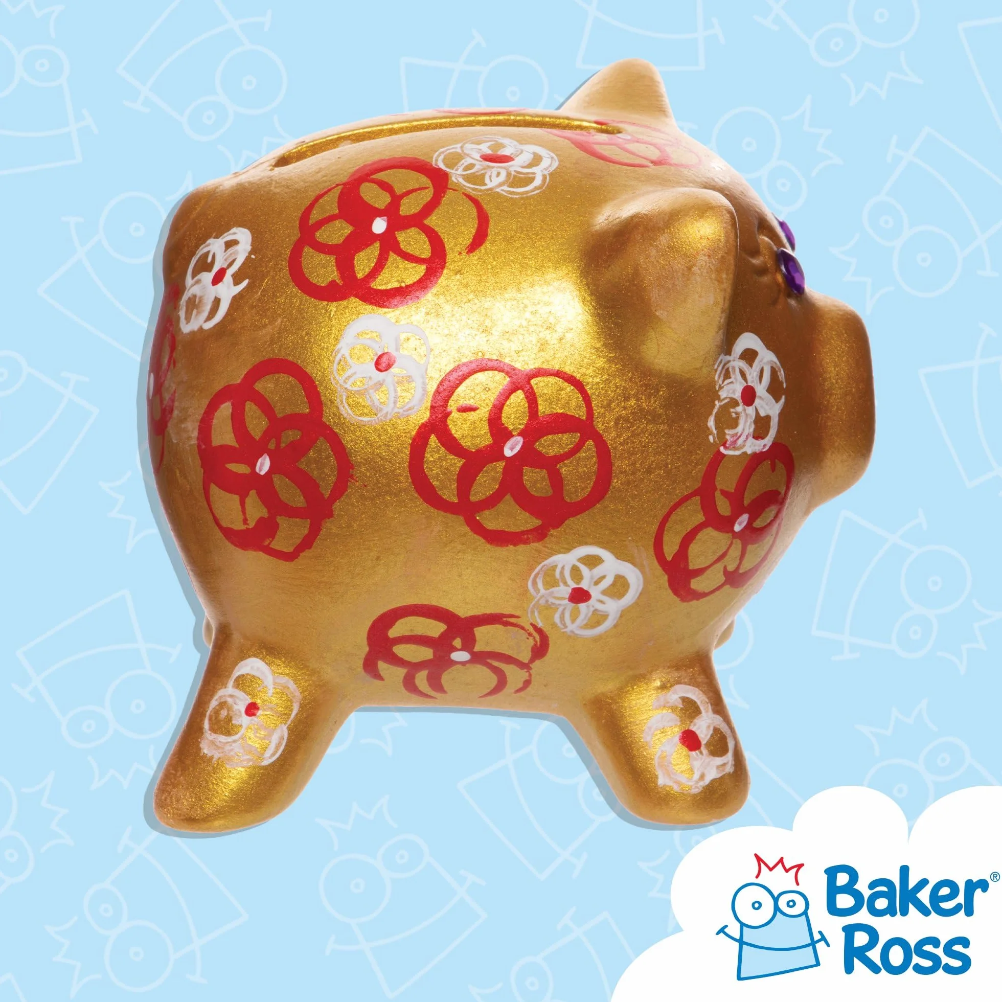 Baker Ross Huchas de cerámica en forma de cerdito Pack de 4