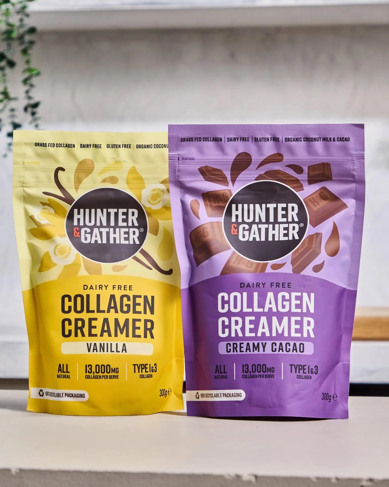 Hunter & Gather Colágeno Cacao 300g Péptidos de colágeno bovino alimentados con pasto Sin lácteos