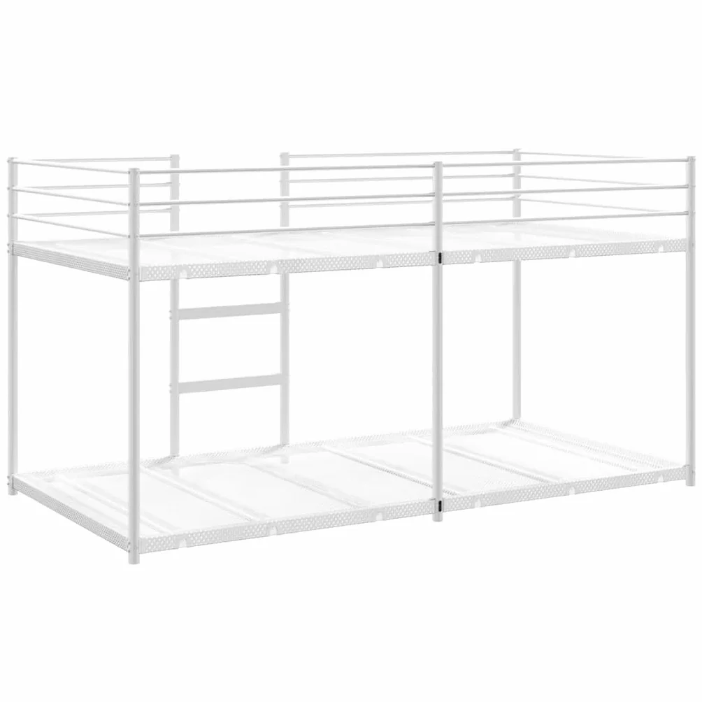vidaXL Litera sin colchón Acero Blanco 75x190 cm, Estructura de Cama, Base de Cama, Muebles de Dormitorio, Cama Alta, Estructura de litera