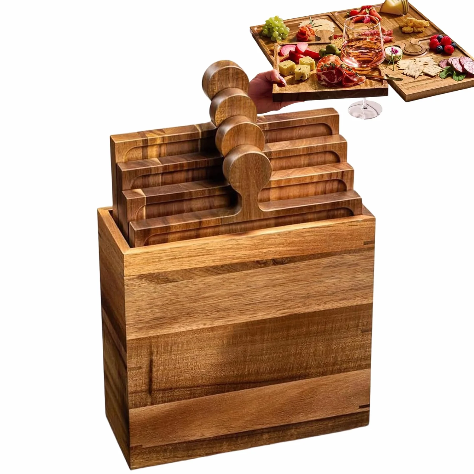 Bandeja Para Servir Comida Para Presentar Con Asas | Gran Bandeja Para Charcutería Y Quesos Para Snack Tarta Postre Cocina Hogar Sala De Estar De Estreno Buffet De Vacaciones