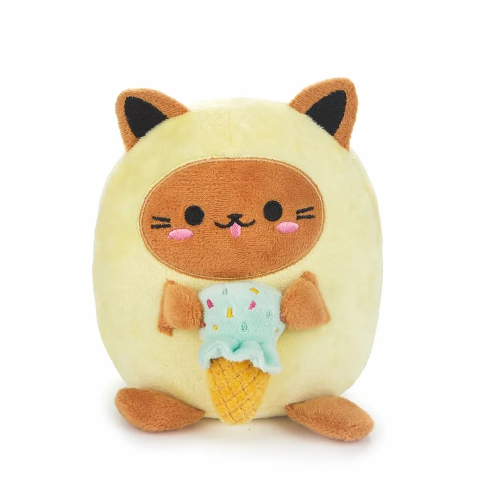 Balvi Sujetalibros Kawaii Minty Color Amarillo Gato Amante de los Helados Poliéster