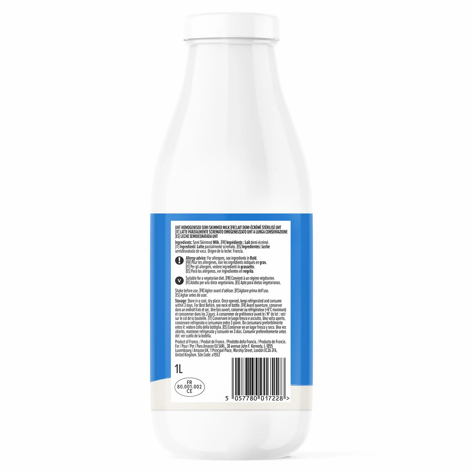Leche Semidesnatada by Amazon, 6x1L