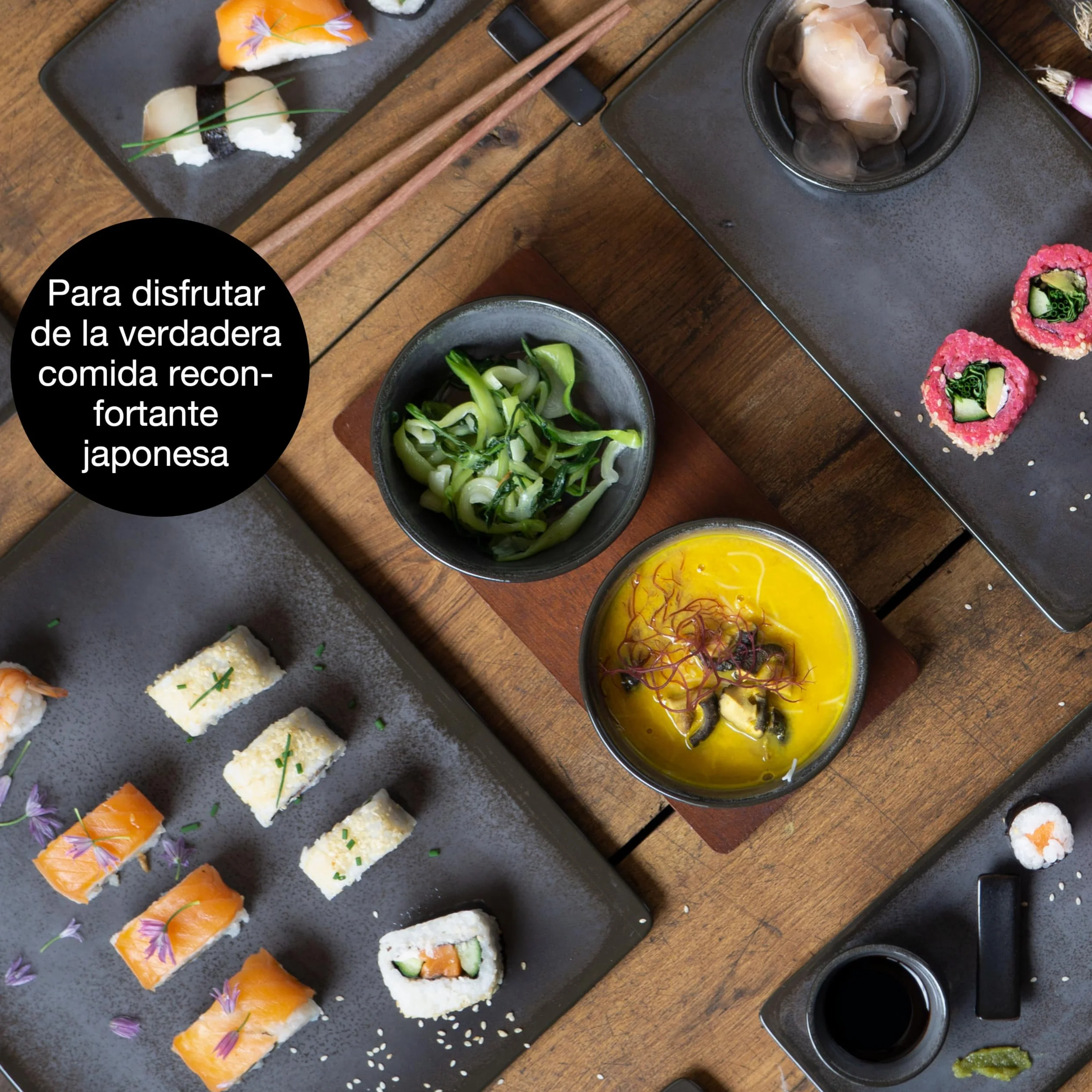 Moritz & Moritz Vajilla Sushi - Platos Sushi Ceramica - Plates Set 29 Piezas para 4 Personas - Plato Sushi con Palillos Soporte de Palillos Cuencos para Wasabi