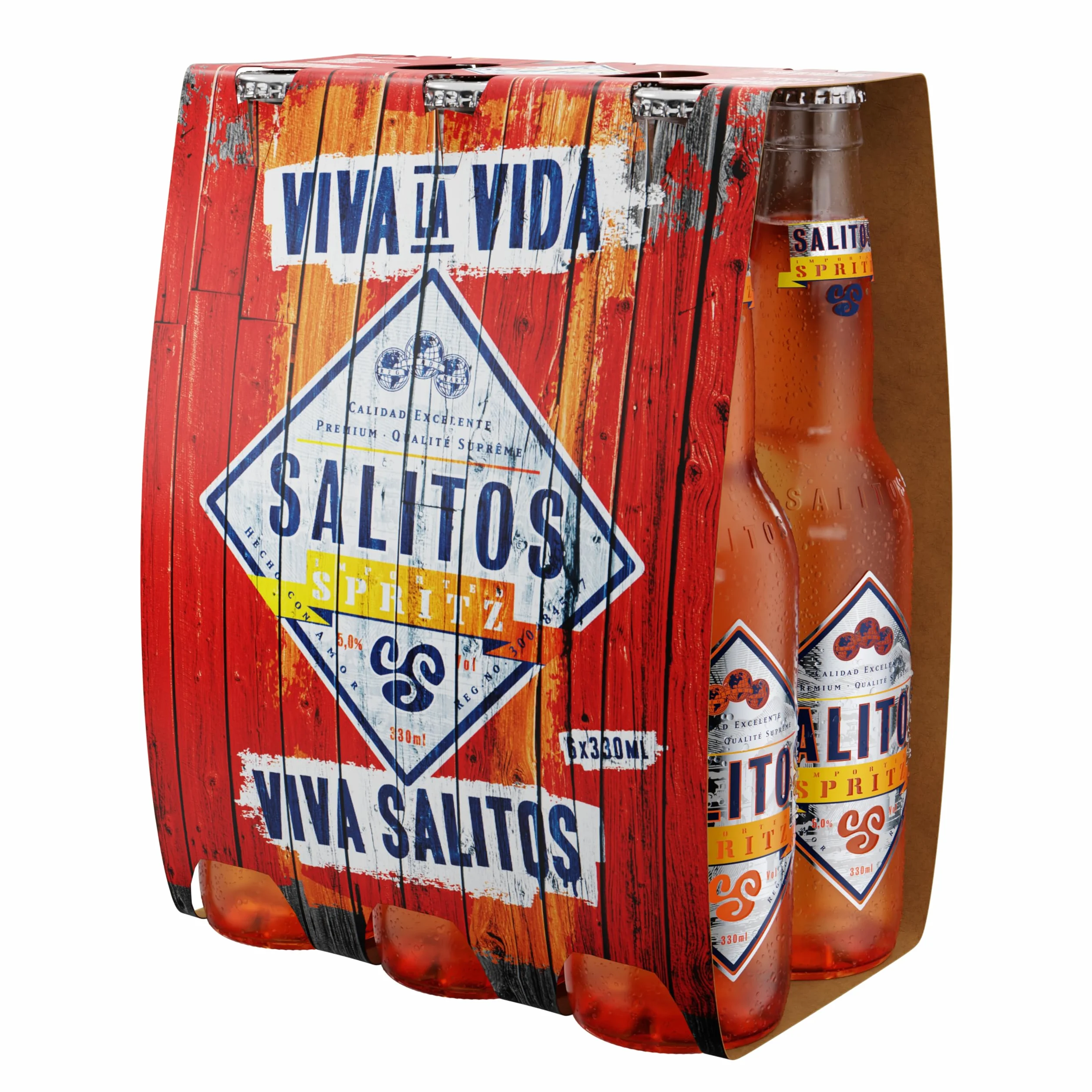 SALITOS Spritz 6 x 0.33 L Bebida Refrescante Sabor Tropical Naranja Amarga y Cítricos 5% Vol. Alcohol