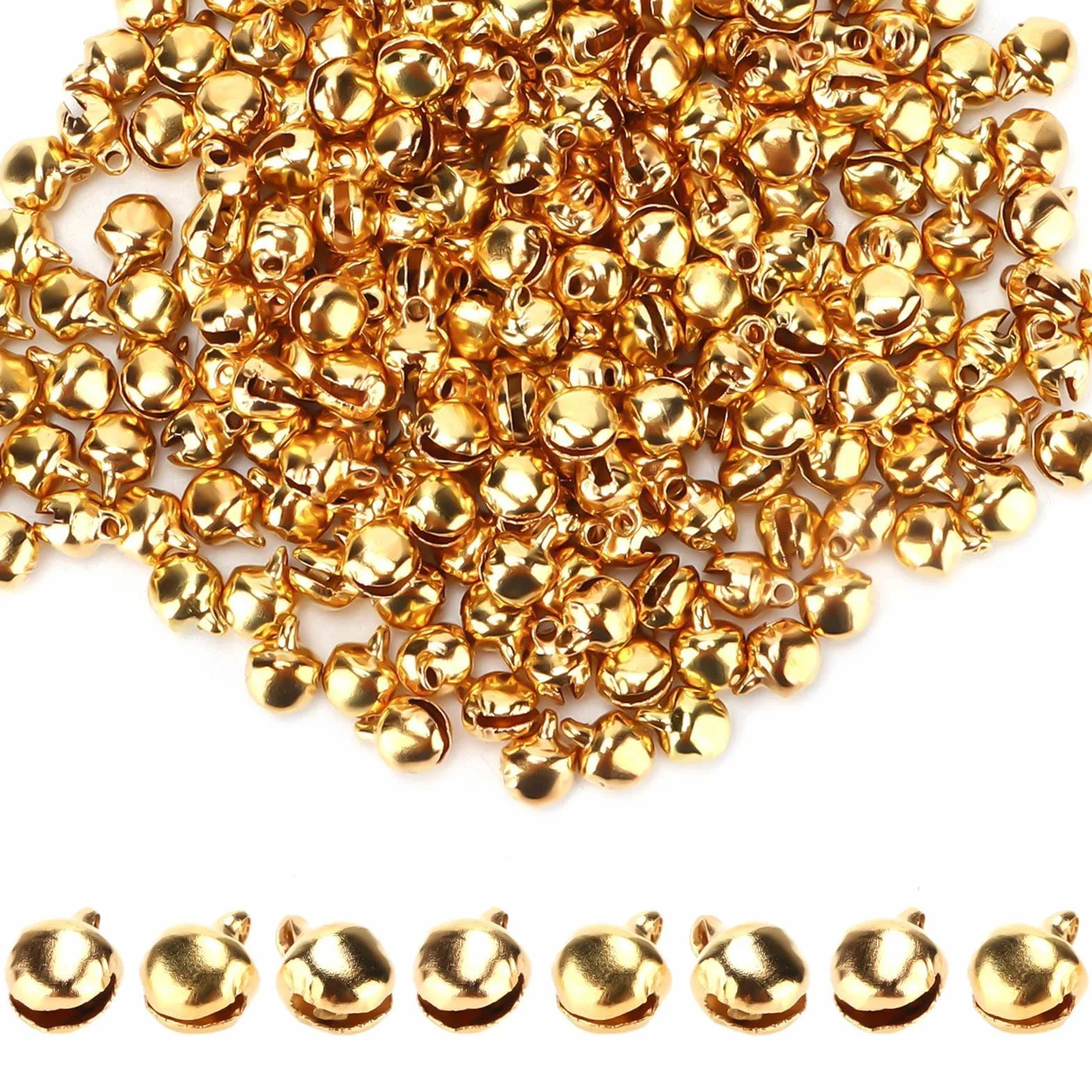 Cascabeles Pequeños 6mm Dorados 300 Piezas para Manualidades Navidad