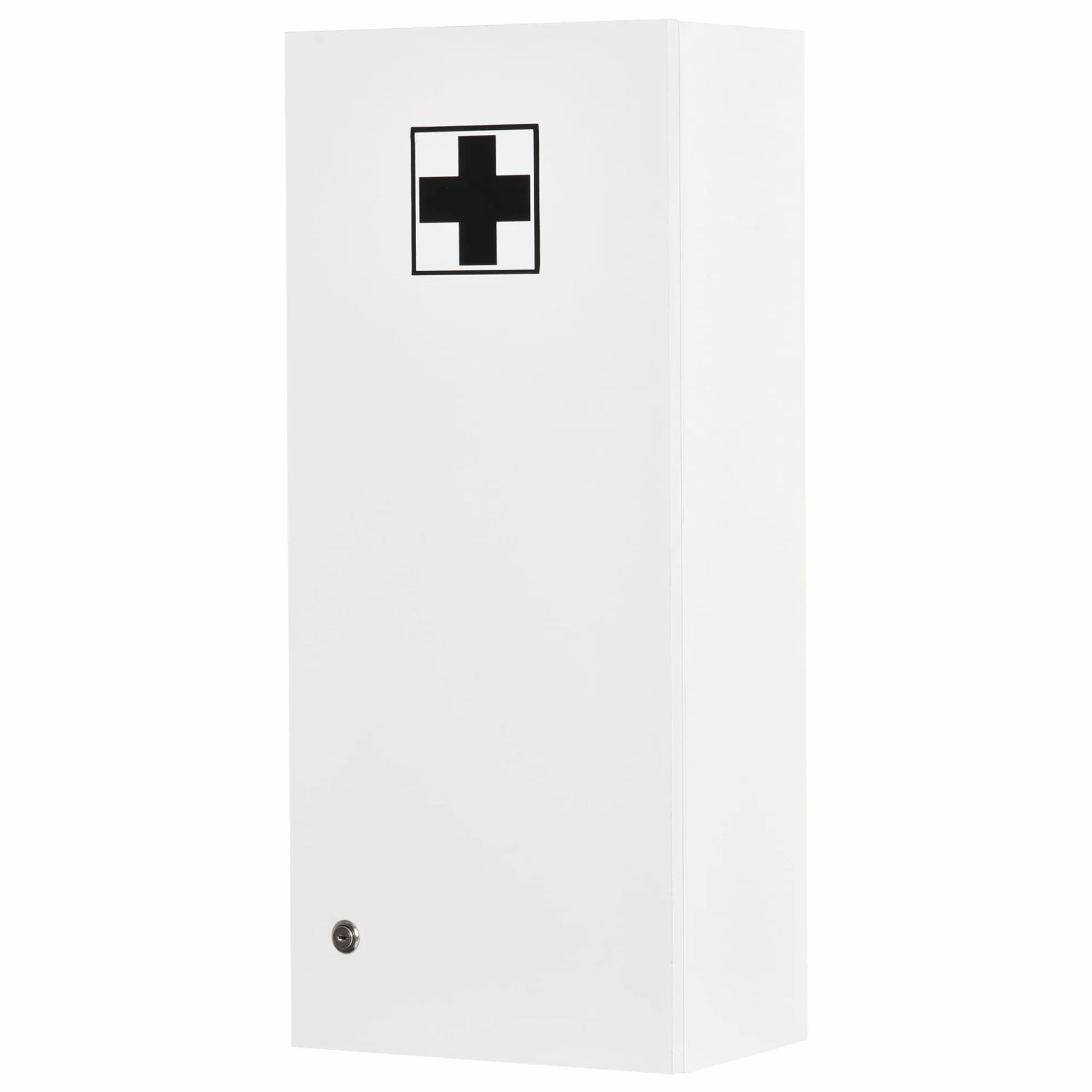 Kleankin Botiquín de Pared Primeros Auxilios 5 Niveles Estantes Ajustables Vidrio Cerradura 30x20x70 cm Blanco