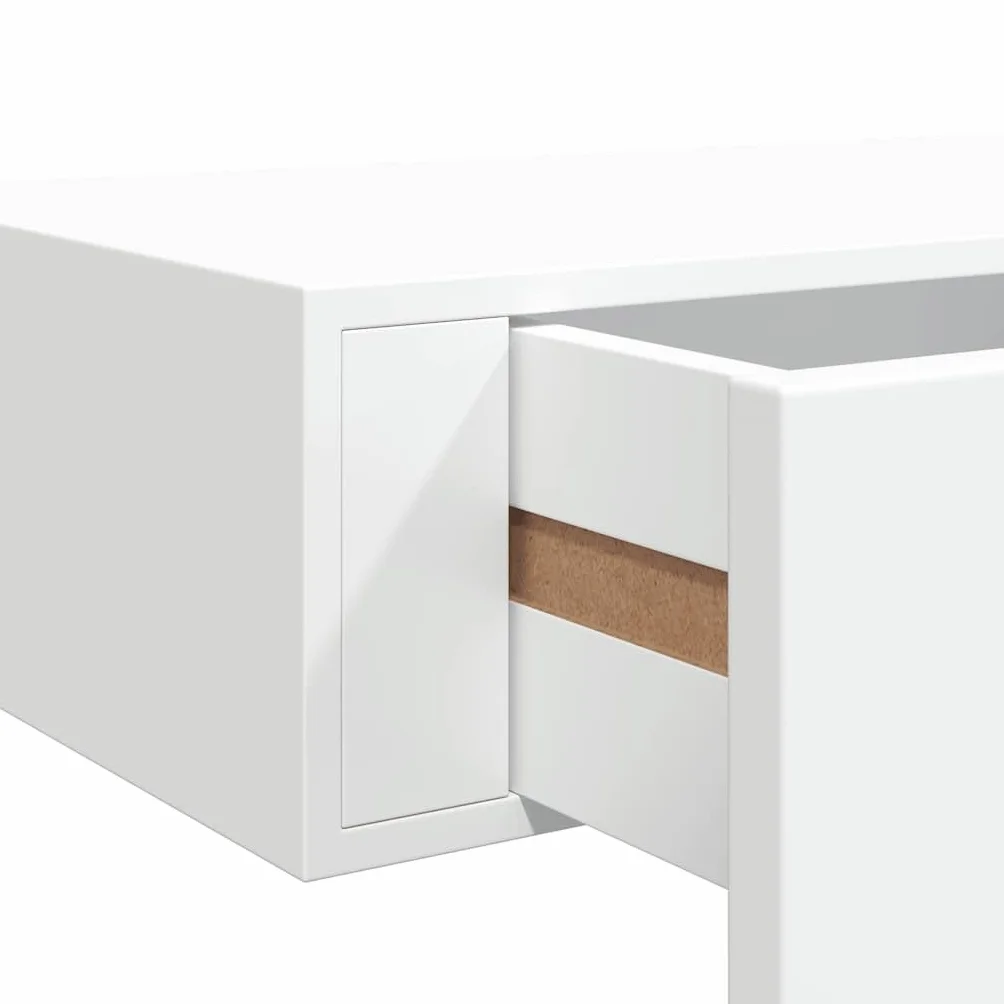 VidaXL Estante Flotante con Cajón MDF Blanco 60x23,5x10 cm