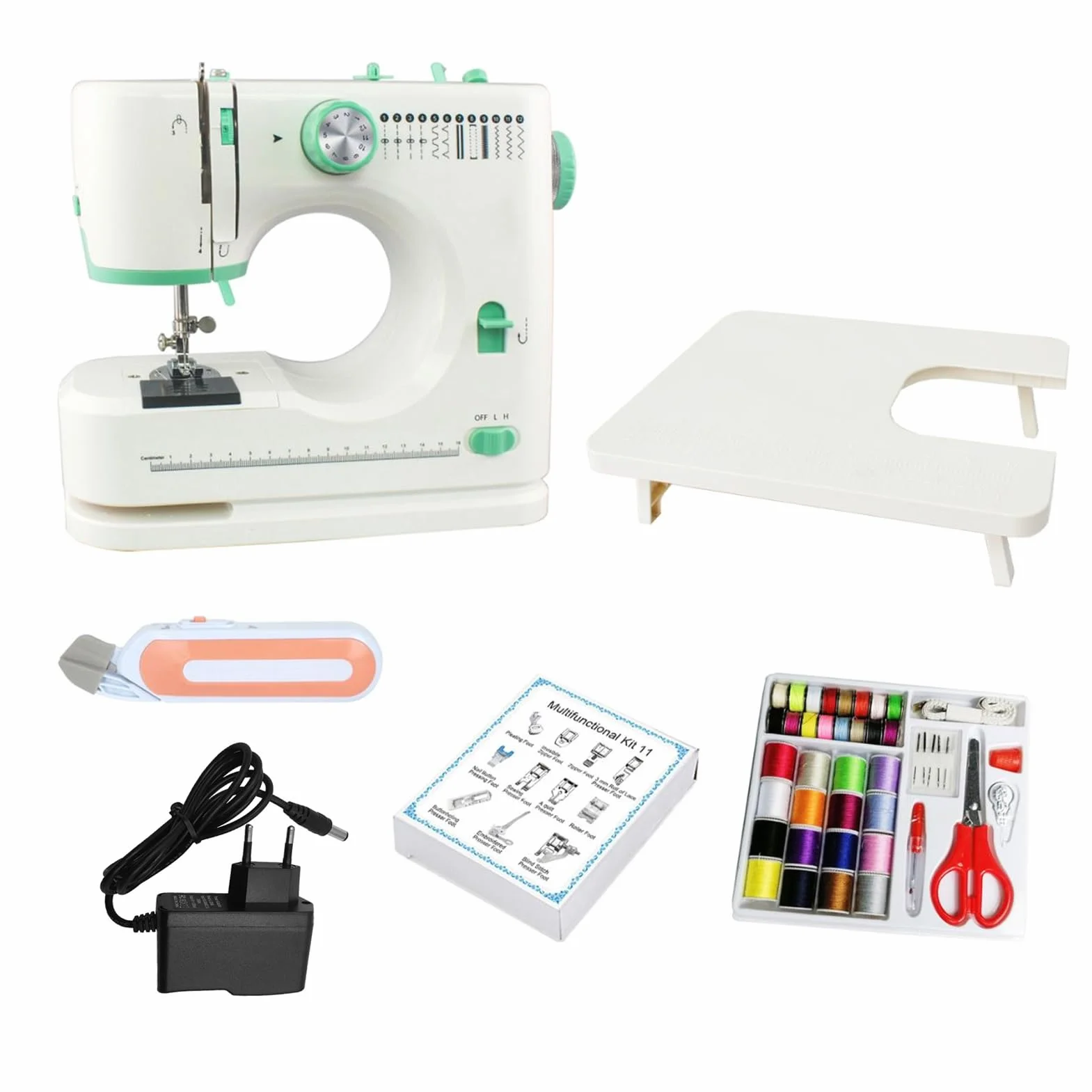 520 MáQuina De Coser PortáTil, MáQuina De Coser MultifuncióN Para Principiantes Y Profesionales, 12 Tipos De Puntadas Diferentes Con Pedal, Con Kit De Costura Para Principiantes & Hogar