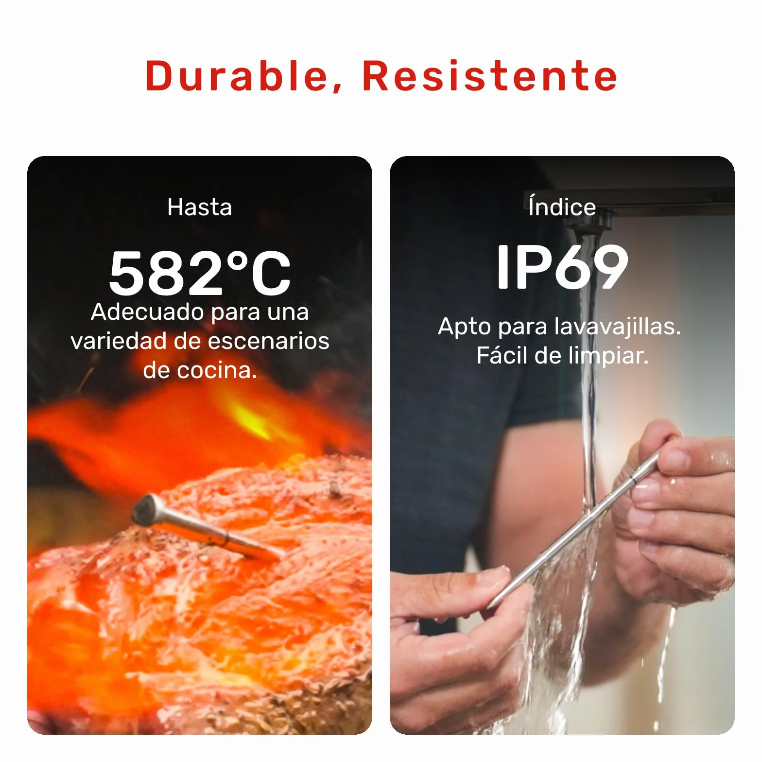 S Pro - Termómetro inalámbrico para carne con Bluetooth, 6 sensores de temperatura funcionan al mismo tiempo, precisión ± 0,1 °C, control de aplicaciones con temporizador y alarma, IP69