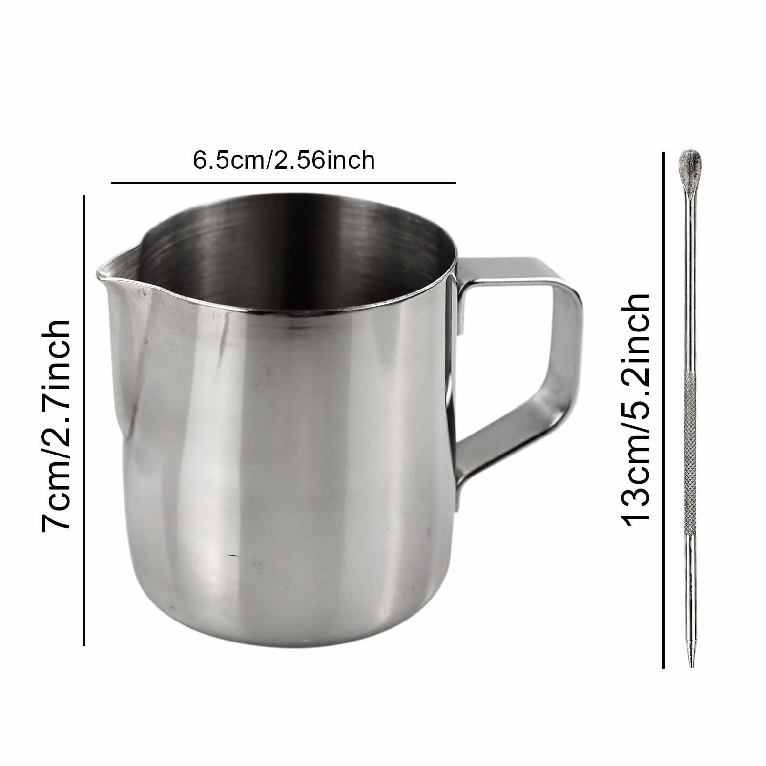 Jarra de leche de acero inoxidable, jarra perfecta para espumar leche y hacer capuchino barista espresso (200 ml)