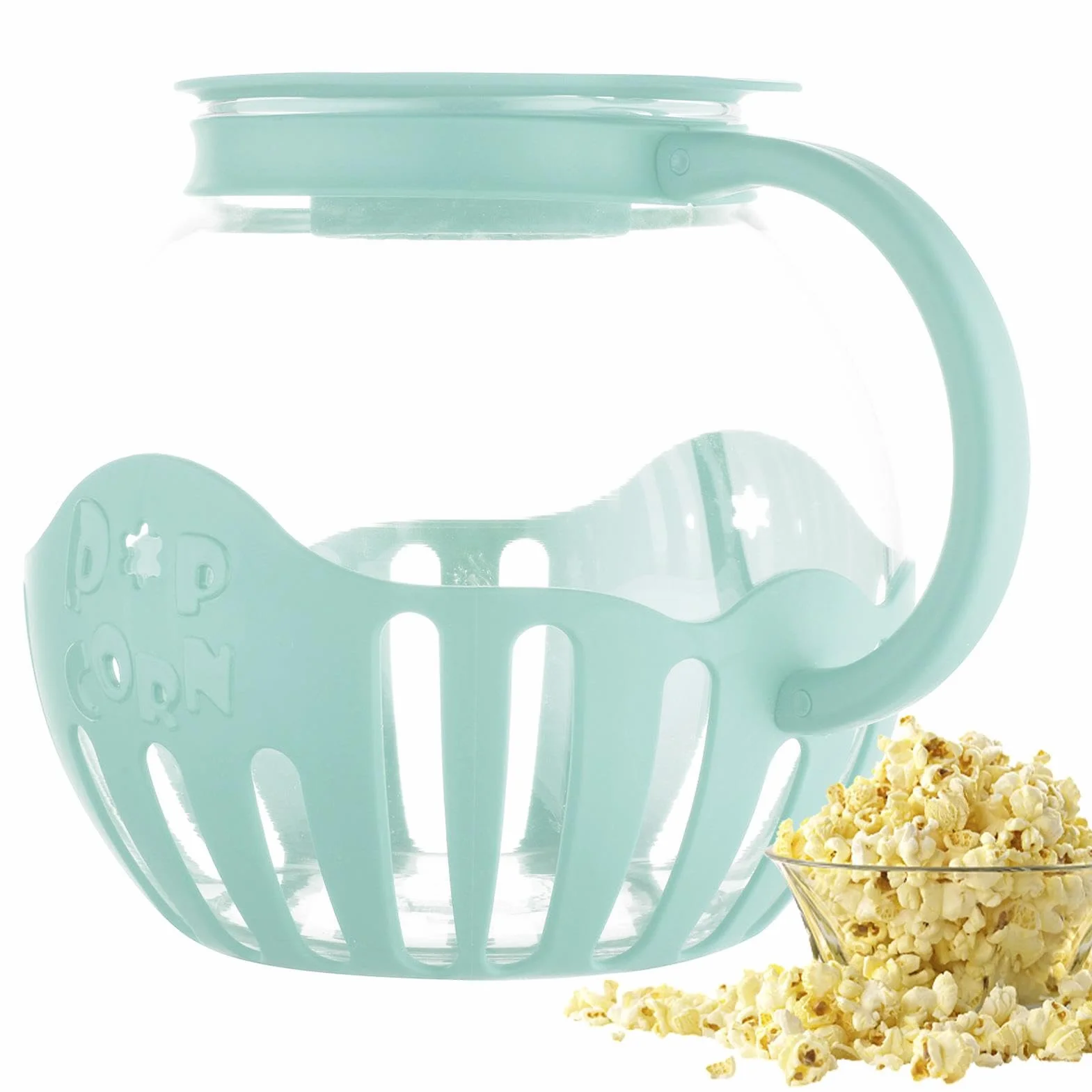 Tarro De Palomitas De Maíz 2.13L Micro-Pop Popper Vidrio De Borosilicato Para Microondas