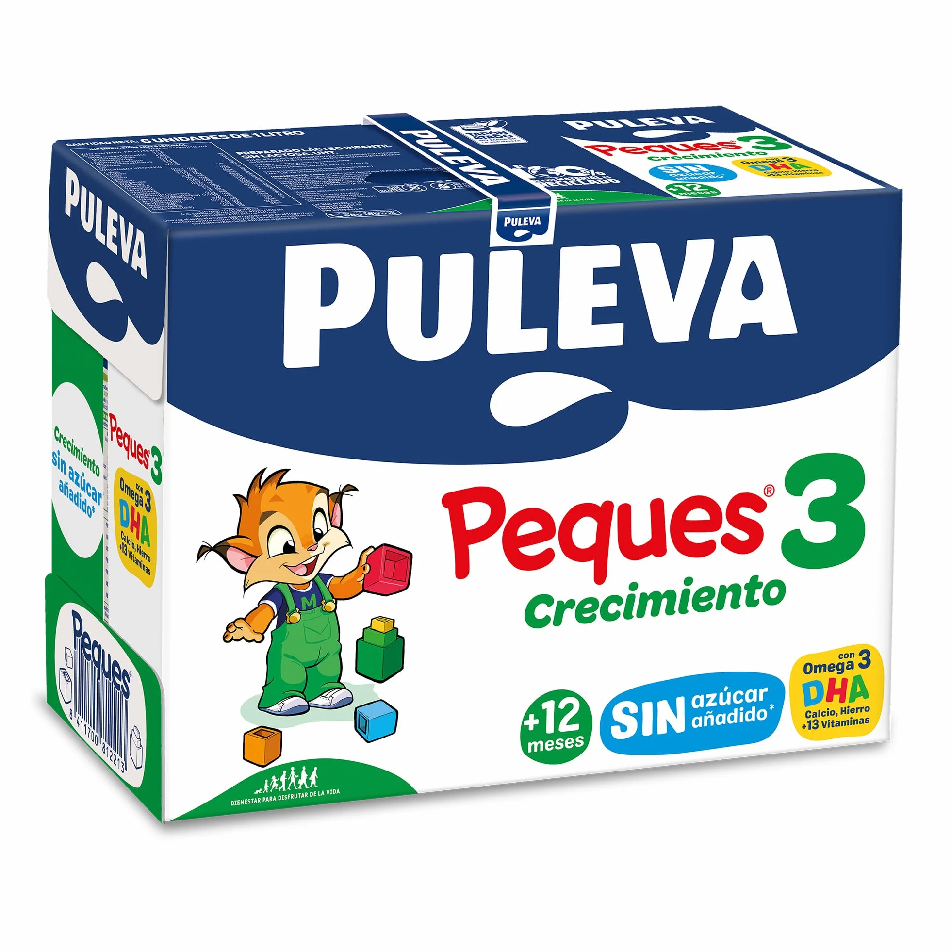 Puleva Peques 3 Leche de Crecimiento +12 Meses Pack 6 x 1l
